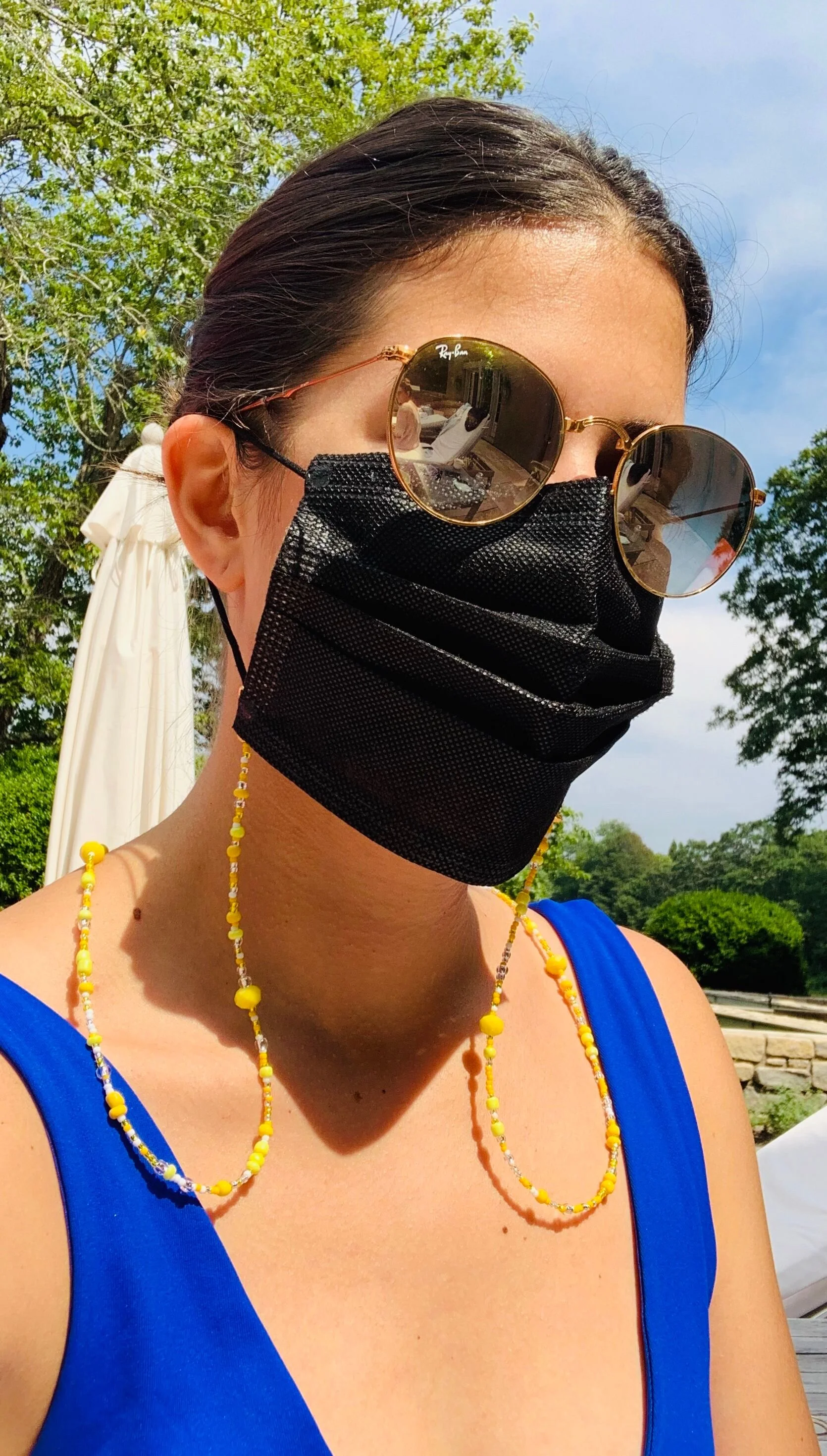 Bright Yellow Mask &amp; Sunglass Chain (2 in 1)