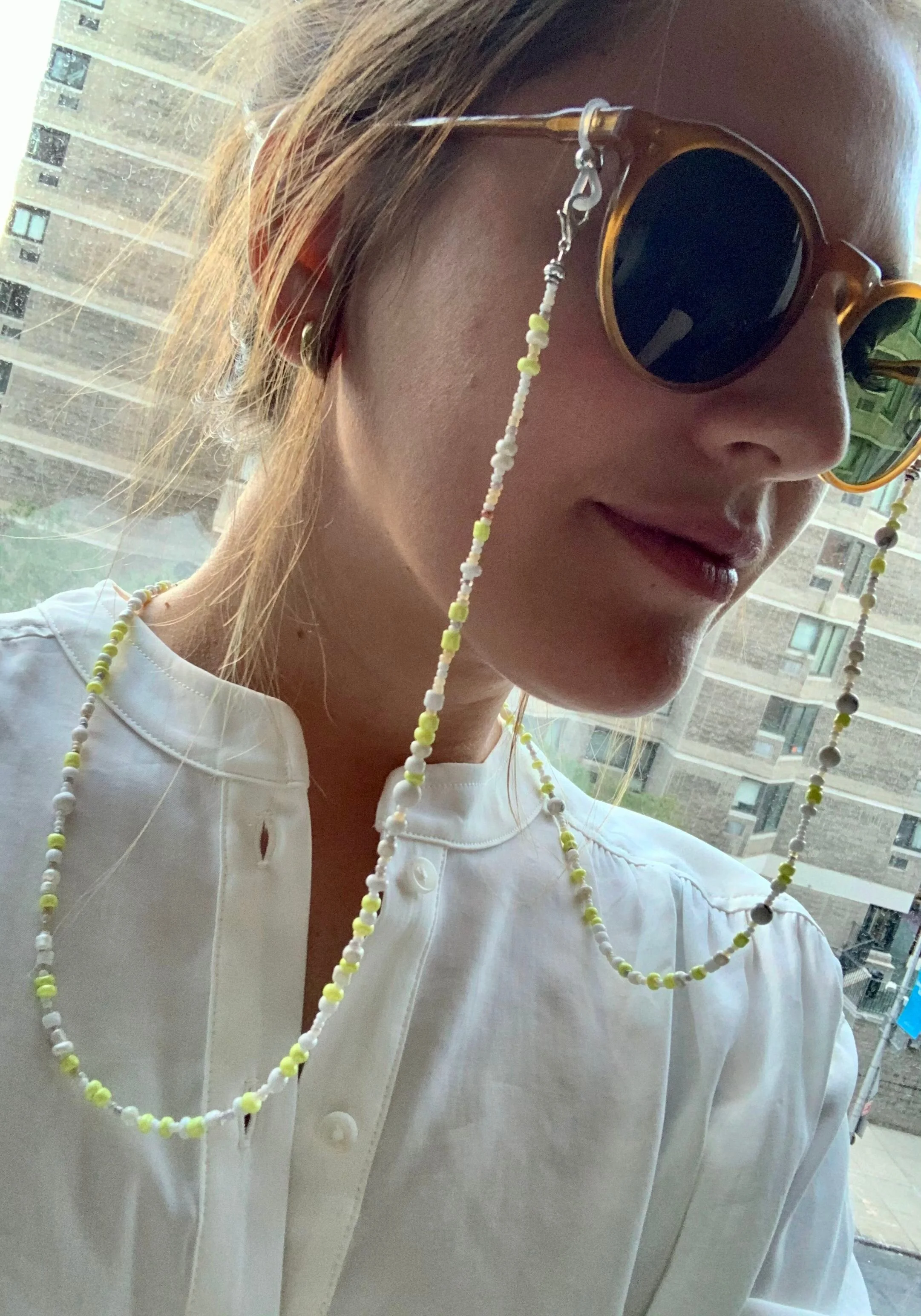 Neon Yellow Mix V.2 Mask &amp; Sunglass Chain (2 in 1)