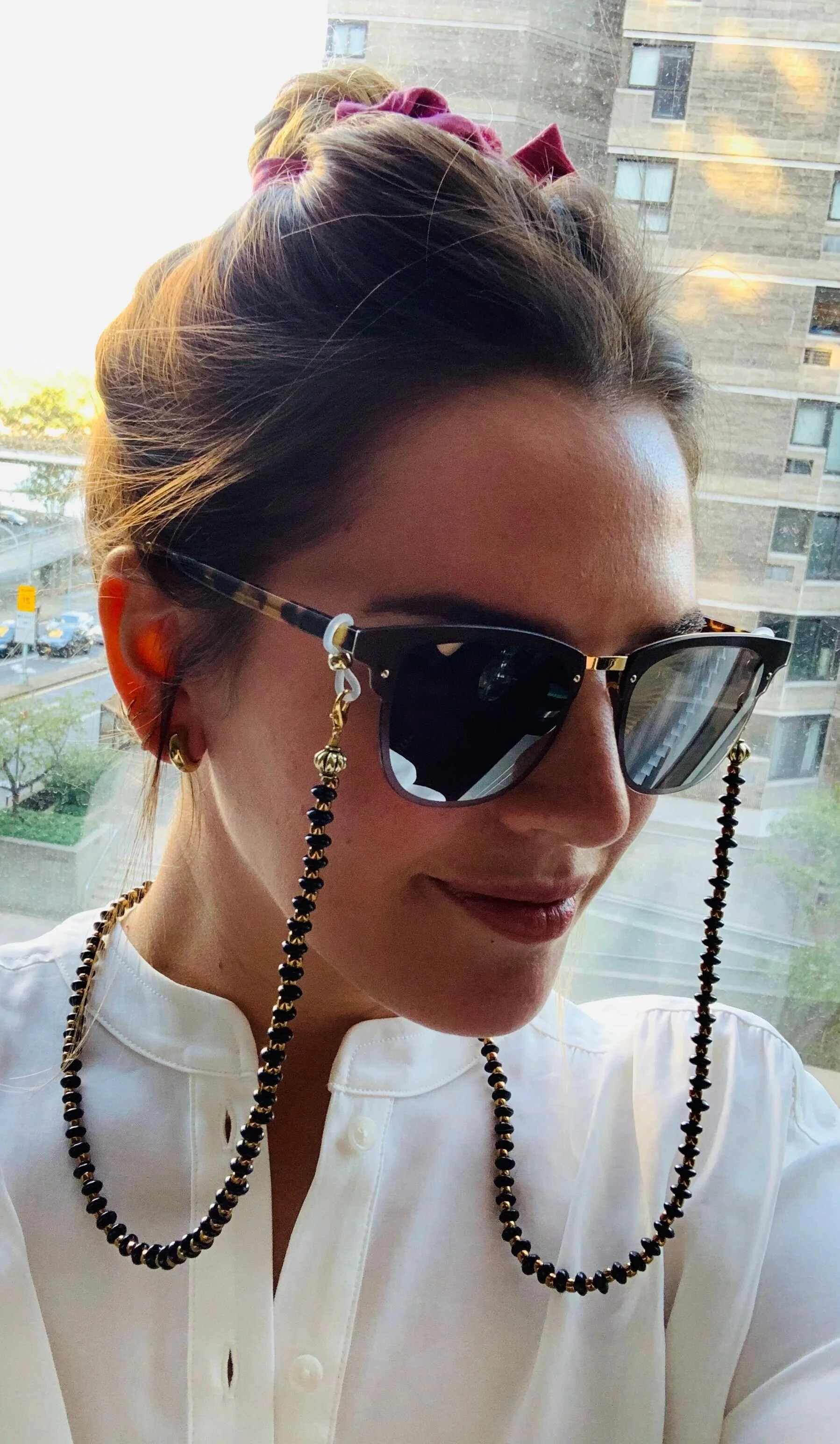 Black Bronze Mask &amp; Sunglass Chain (2 in 1)