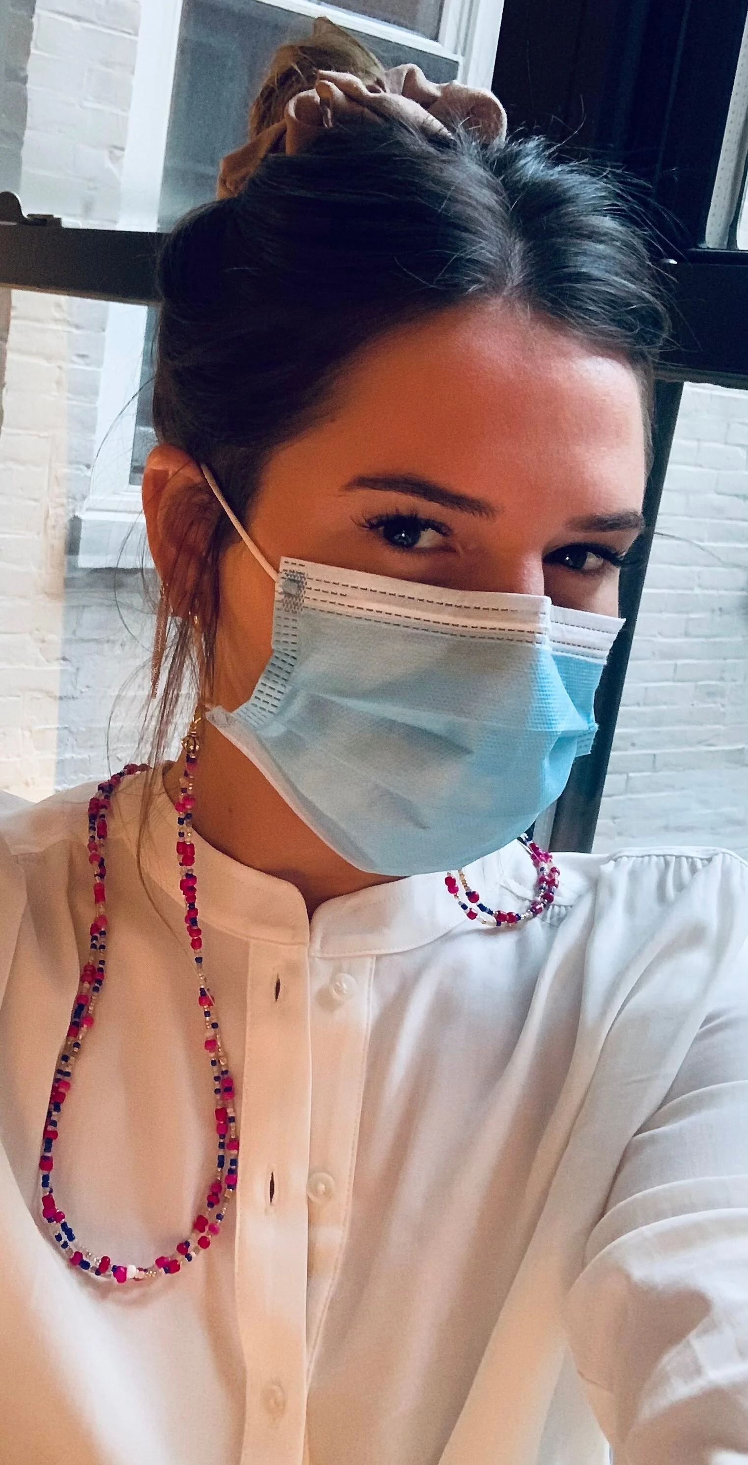 Pink Blue Mix Mask &amp; Sunglass Chain (2 in 1)