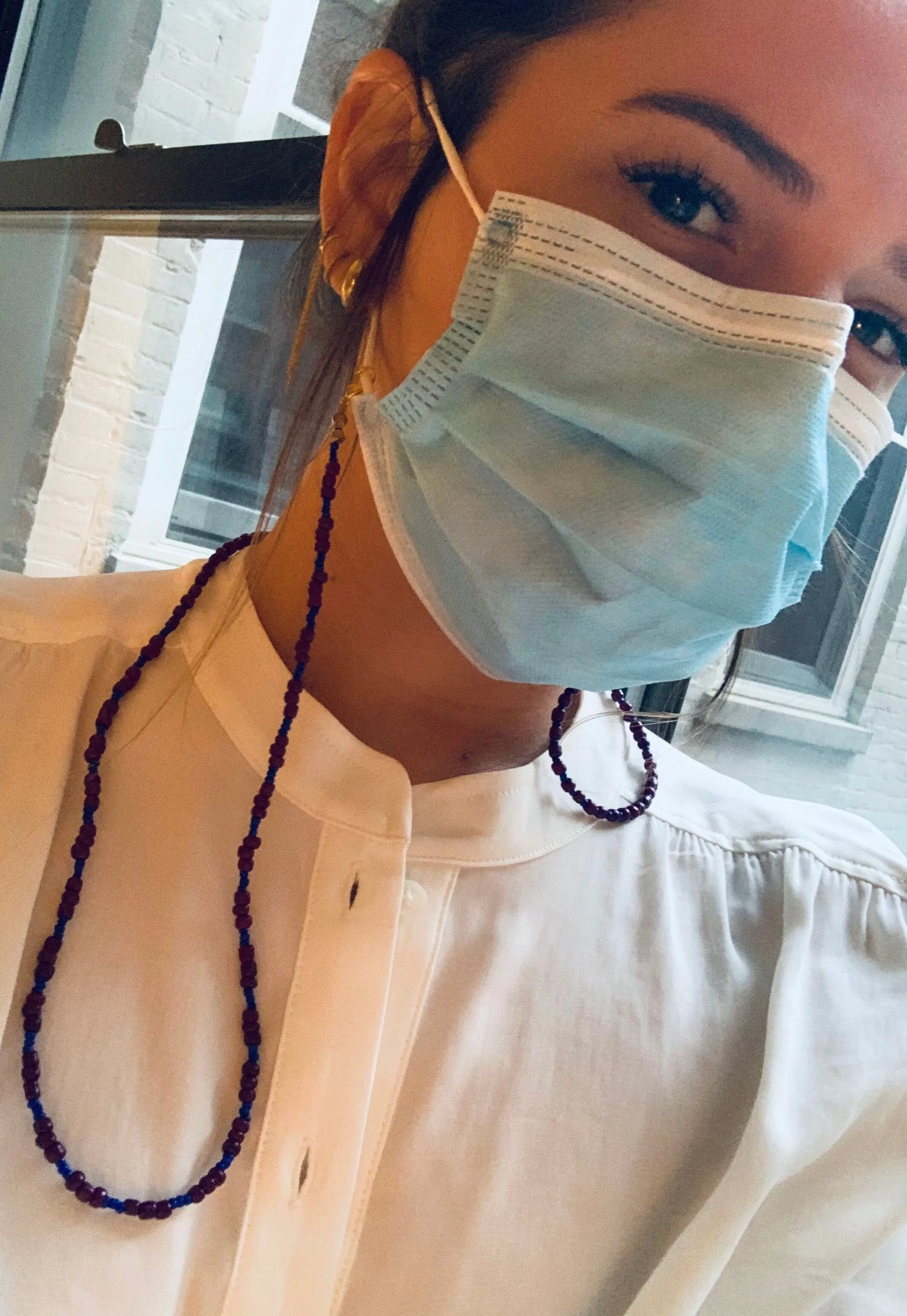 Eggplant Blue Mask &amp; Sunglass Chain (2 in 1)