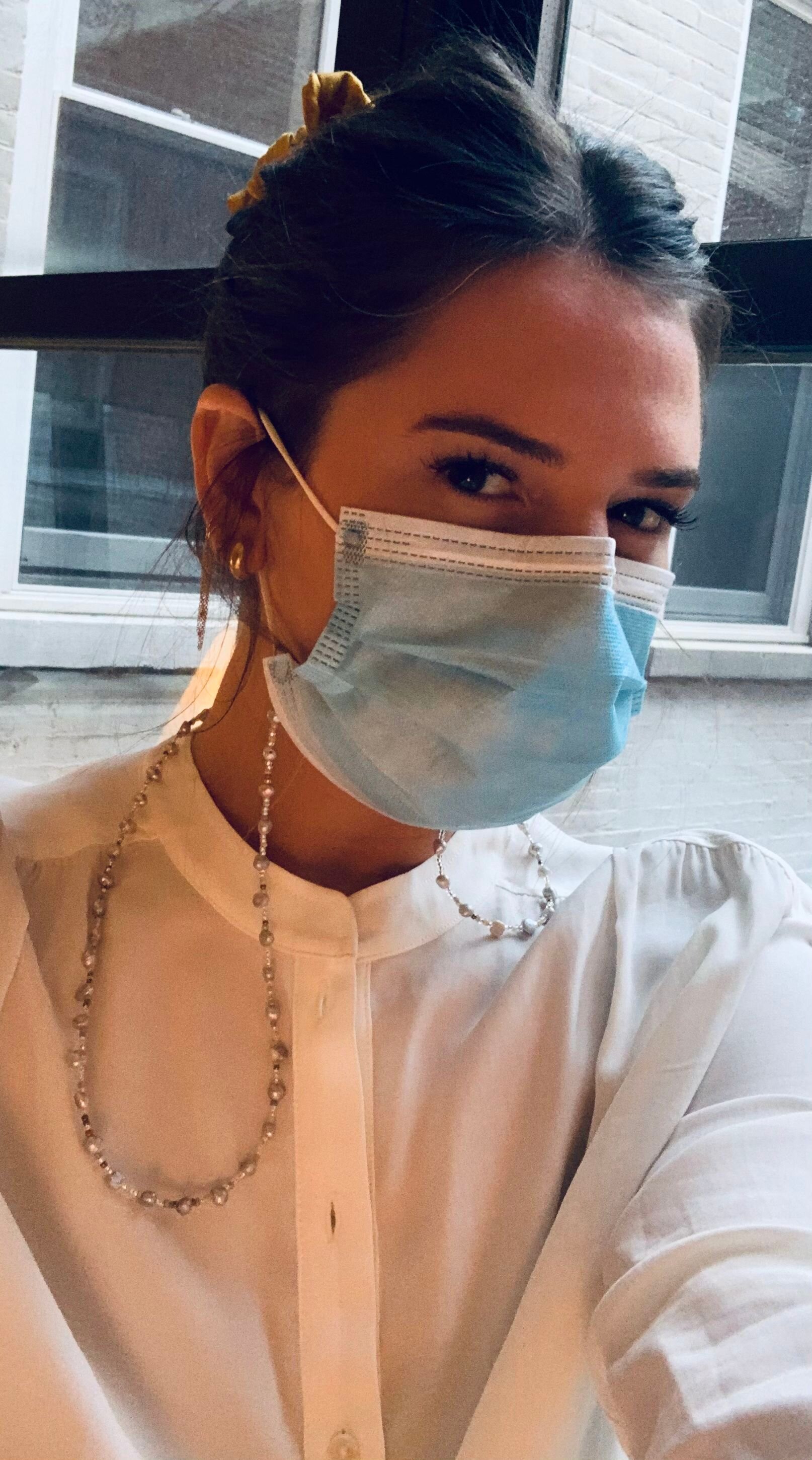 Silver Pearls Mask &amp; Sunglass Chain (2 in 1)