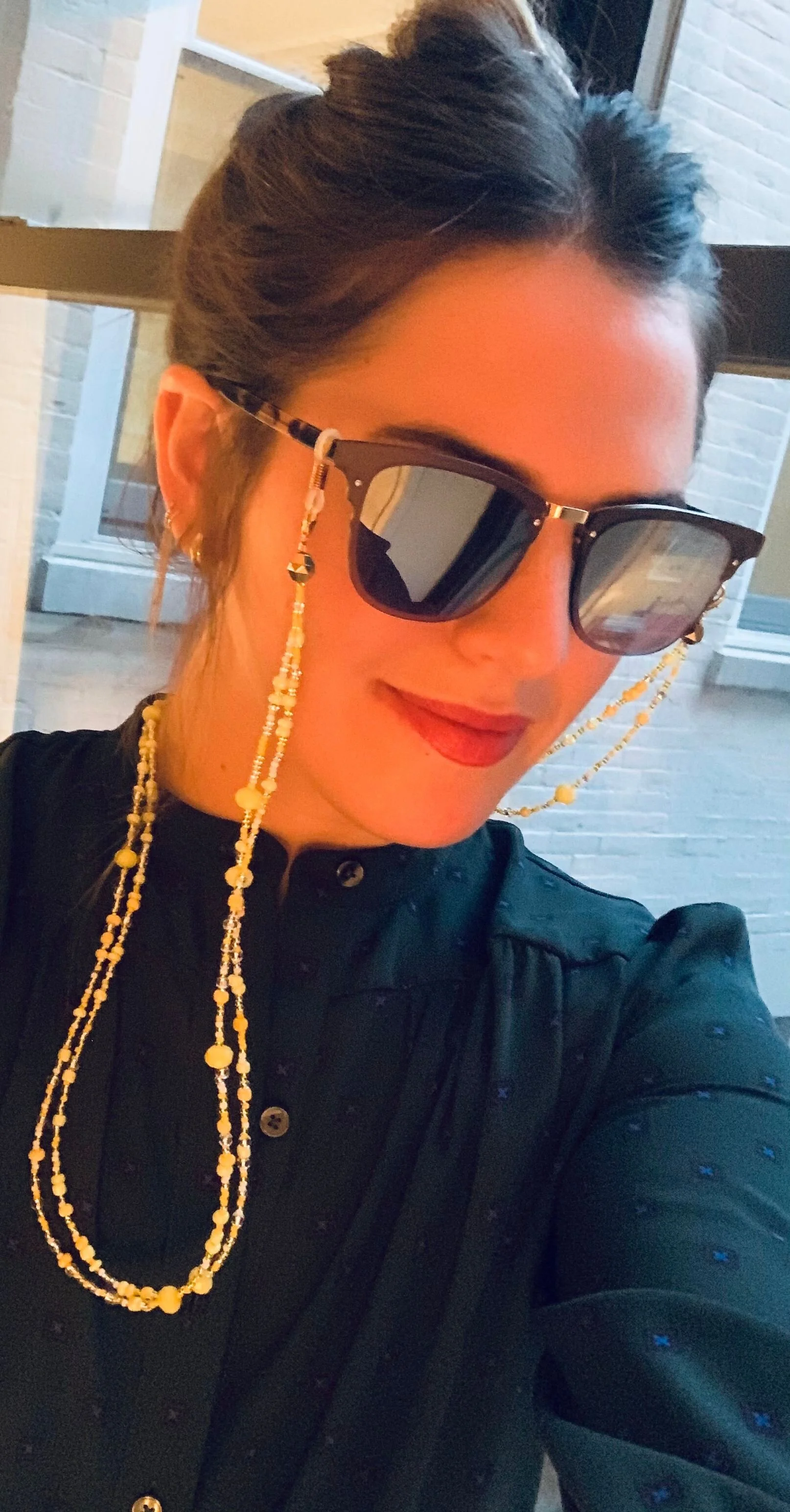 Yellow Mask &amp; Sunglass Chain (2 in 1)