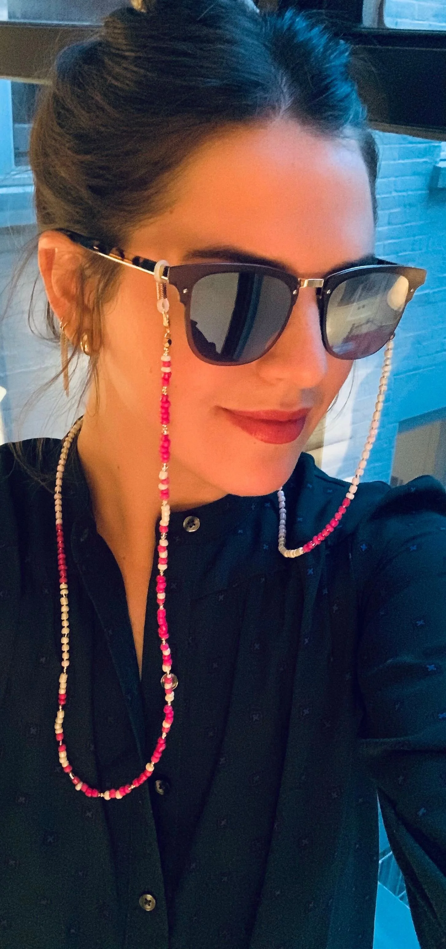 Light Dark Pink V.2 Mask &amp; Sunglass Chain (2 in 1)