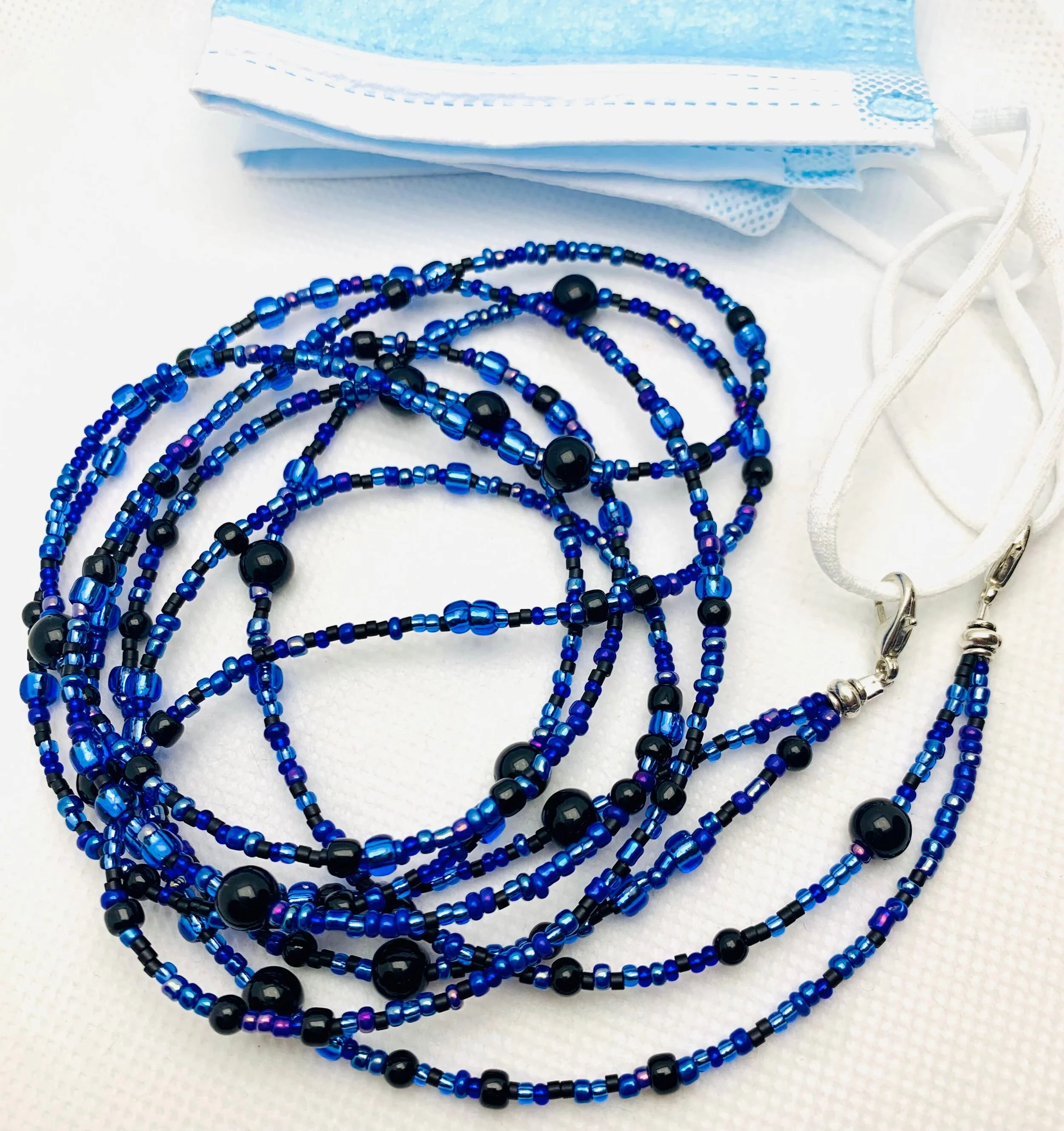 Blue Black V.2 Mask &amp; Sunglass Chain (2 in 1)