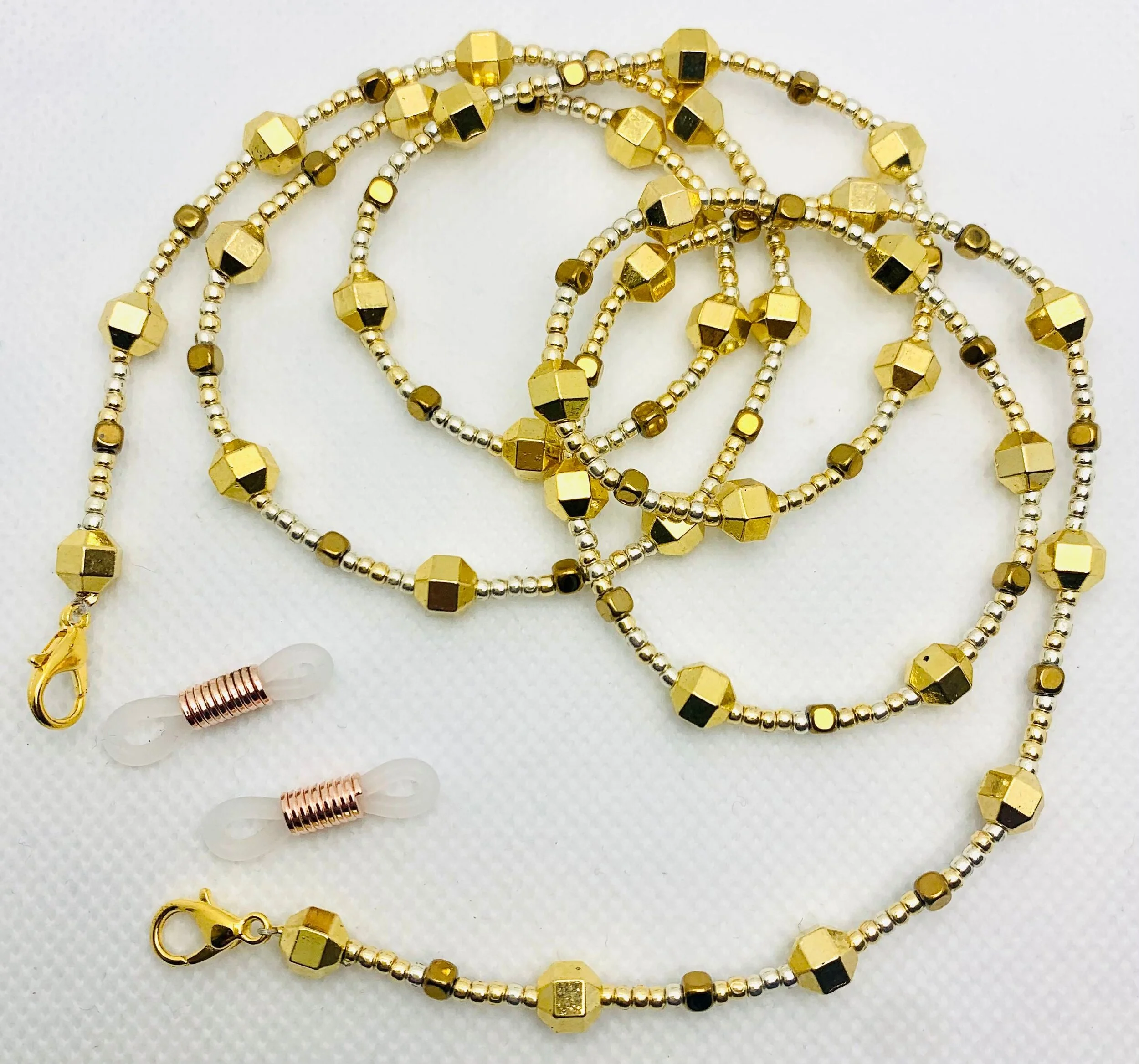 All Gold Mask &amp; Sunglass Chain (2 in 1)