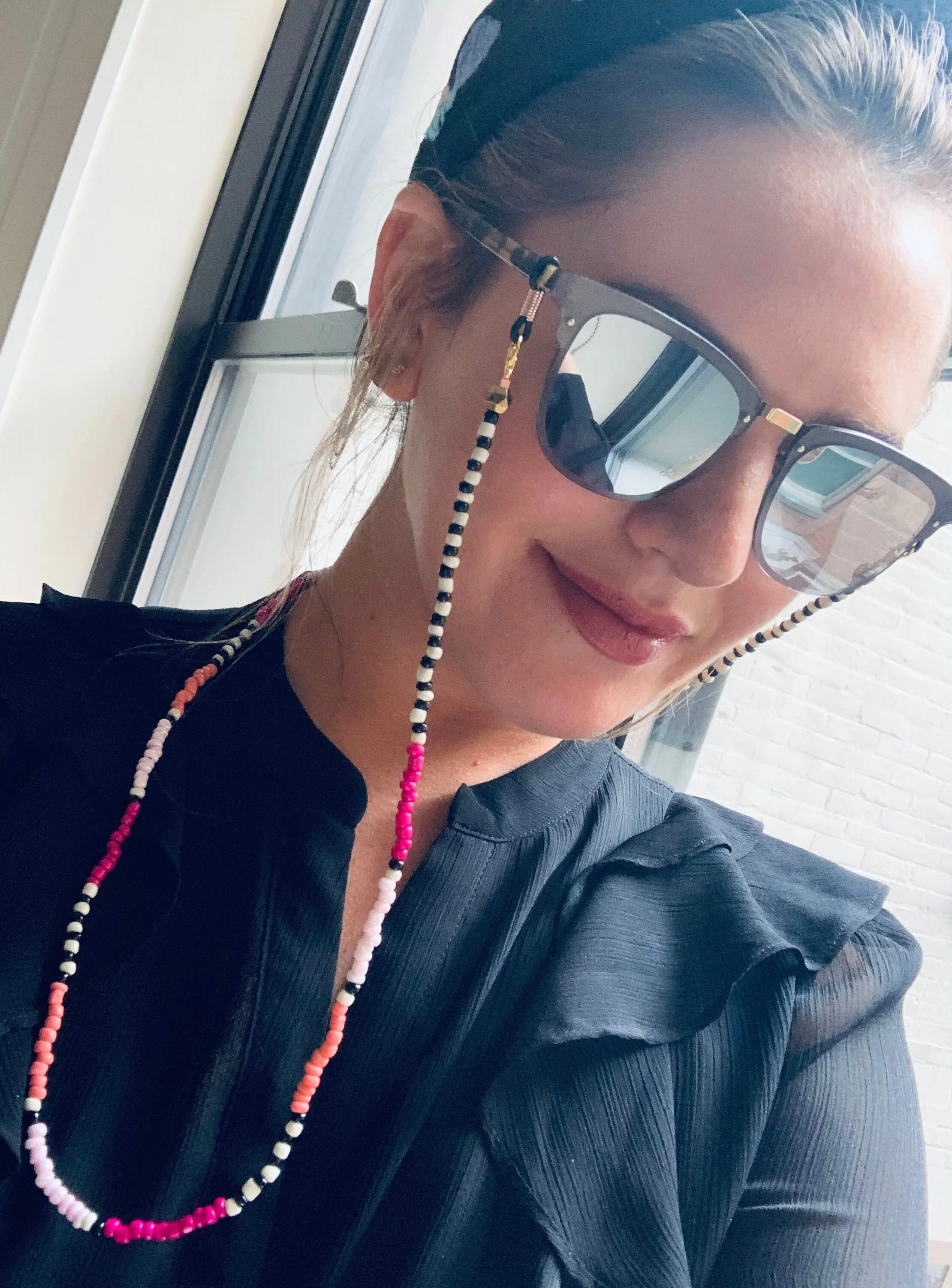 Domino Pink V.1 Mask &amp; Sunglass Chain (2 in 1)