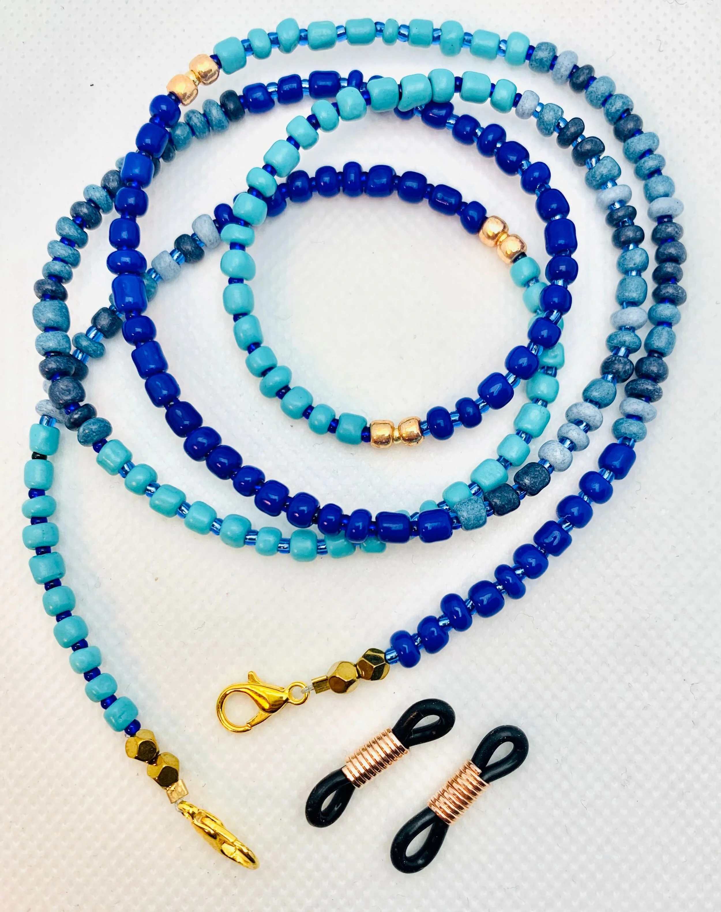 Blue Mix Mask &amp; Sunglass Chain (2 in 1)