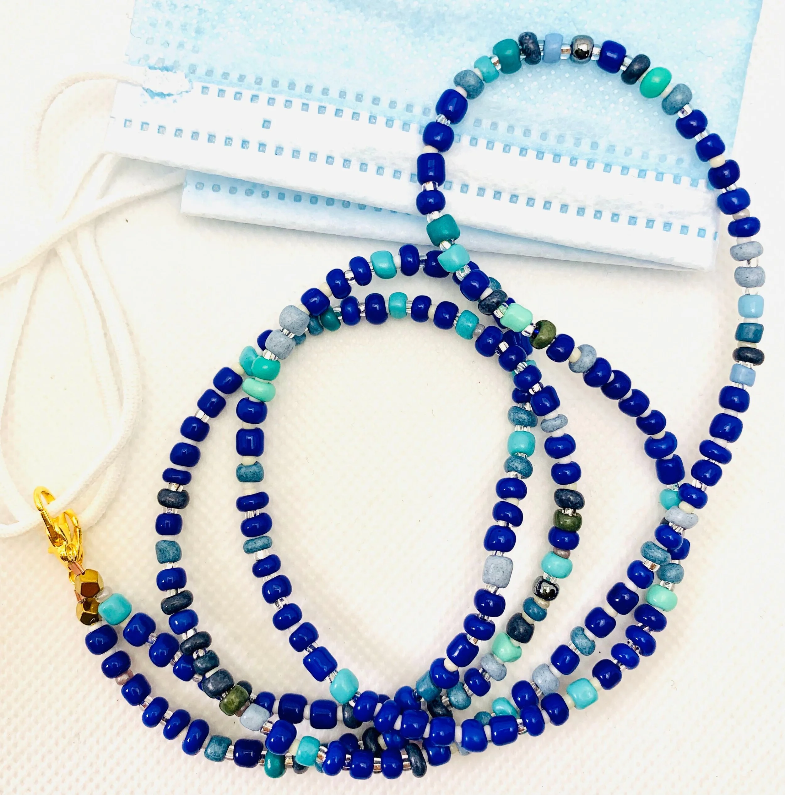 Blue Mix V.2 Mask &amp; Sunglass Chain (2 in 1)