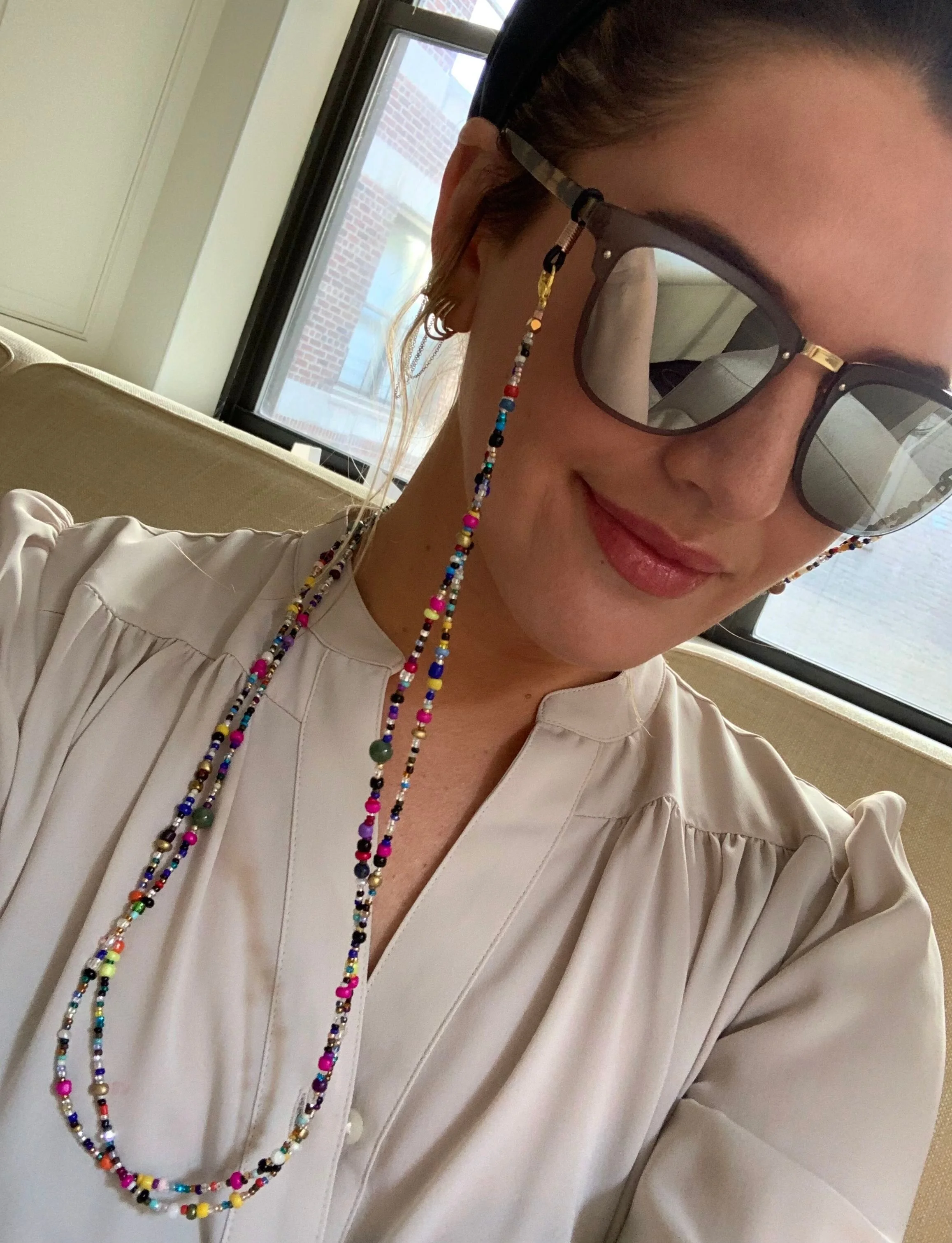 Double Multicolored Mask &amp; Sunglass Chain (2 in 1)