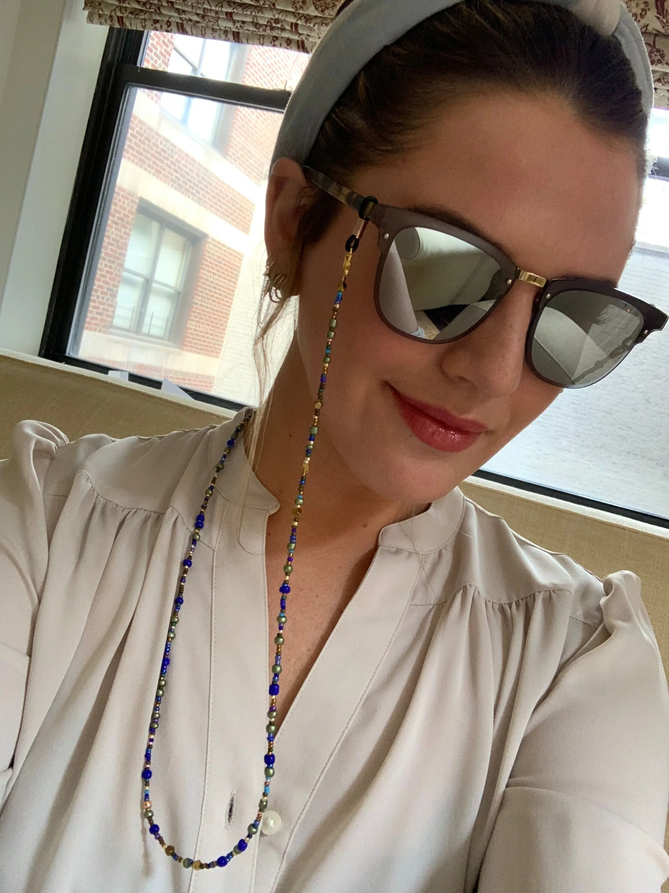 Blue Green Mix Mask &amp; Sunglass Chain (2 in 1)