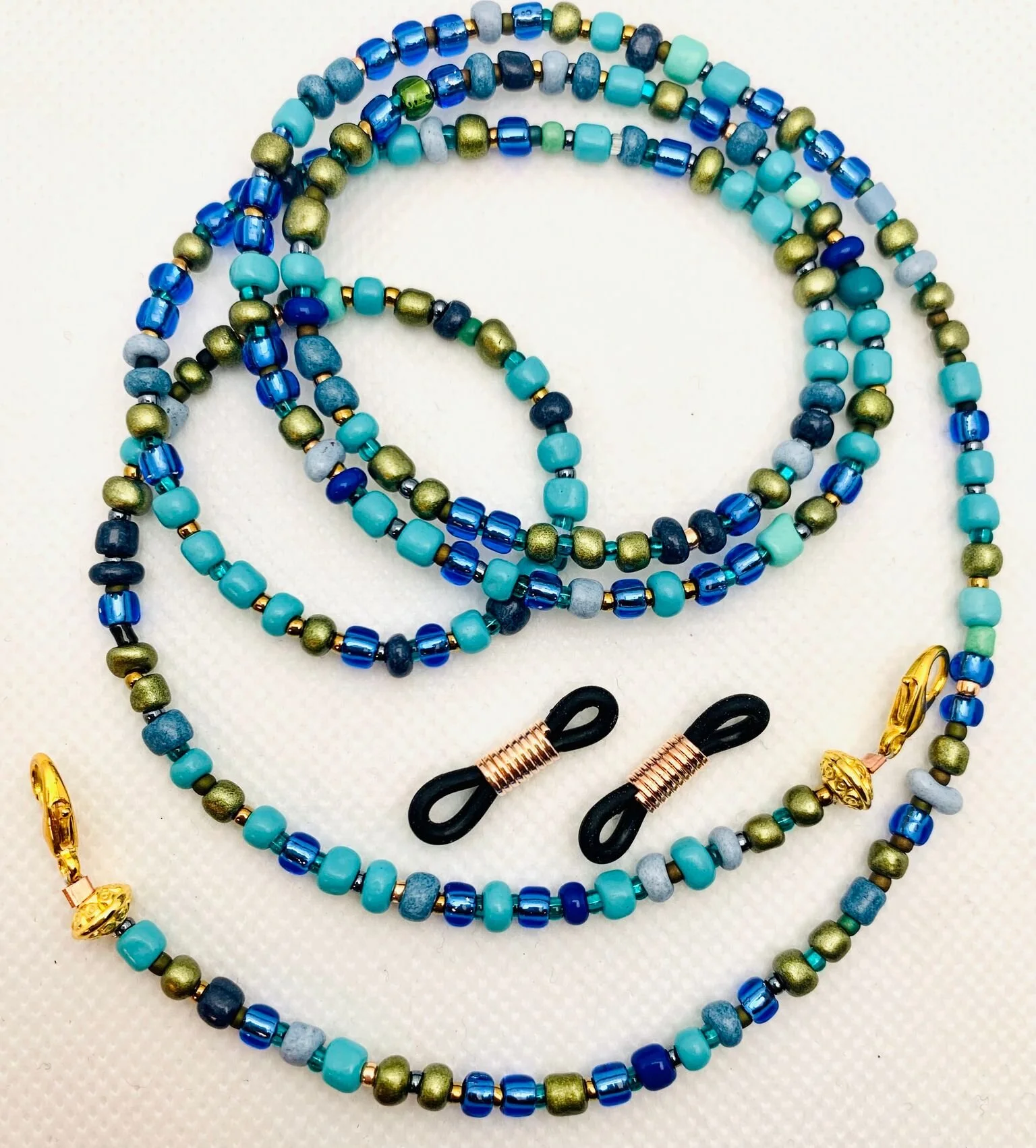 Blue Green Mix V.2 Mask &amp; Sunglass Chain (2 in 1)