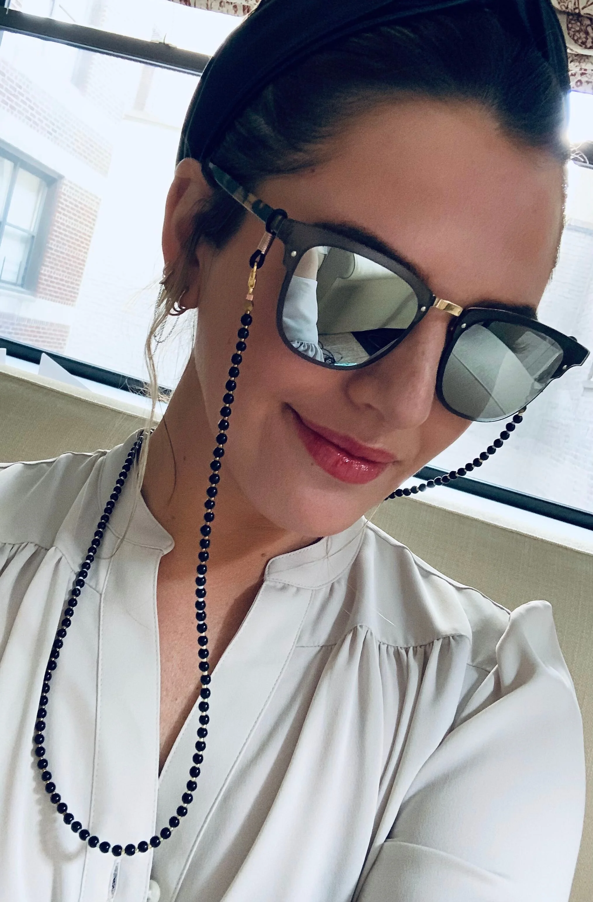 Round Black Mix Mask &amp; Sunglass Chain (2 in 1)