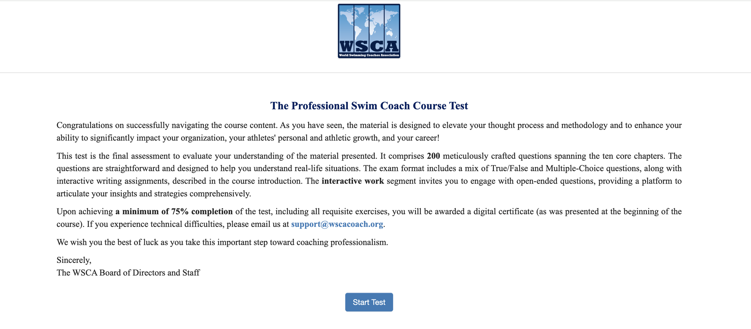 Swim Coach Certification