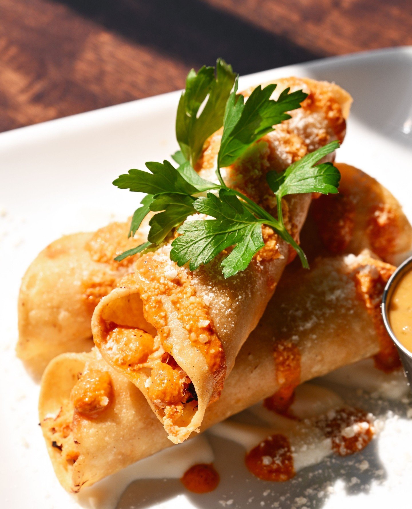 Pro tip: don&rsquo;t skip the Chicken &amp; Cheese Taquitos! Golden, stuffed with chicken and cheese, and made to be dipped, devoured, and reordered. #getothepoynt