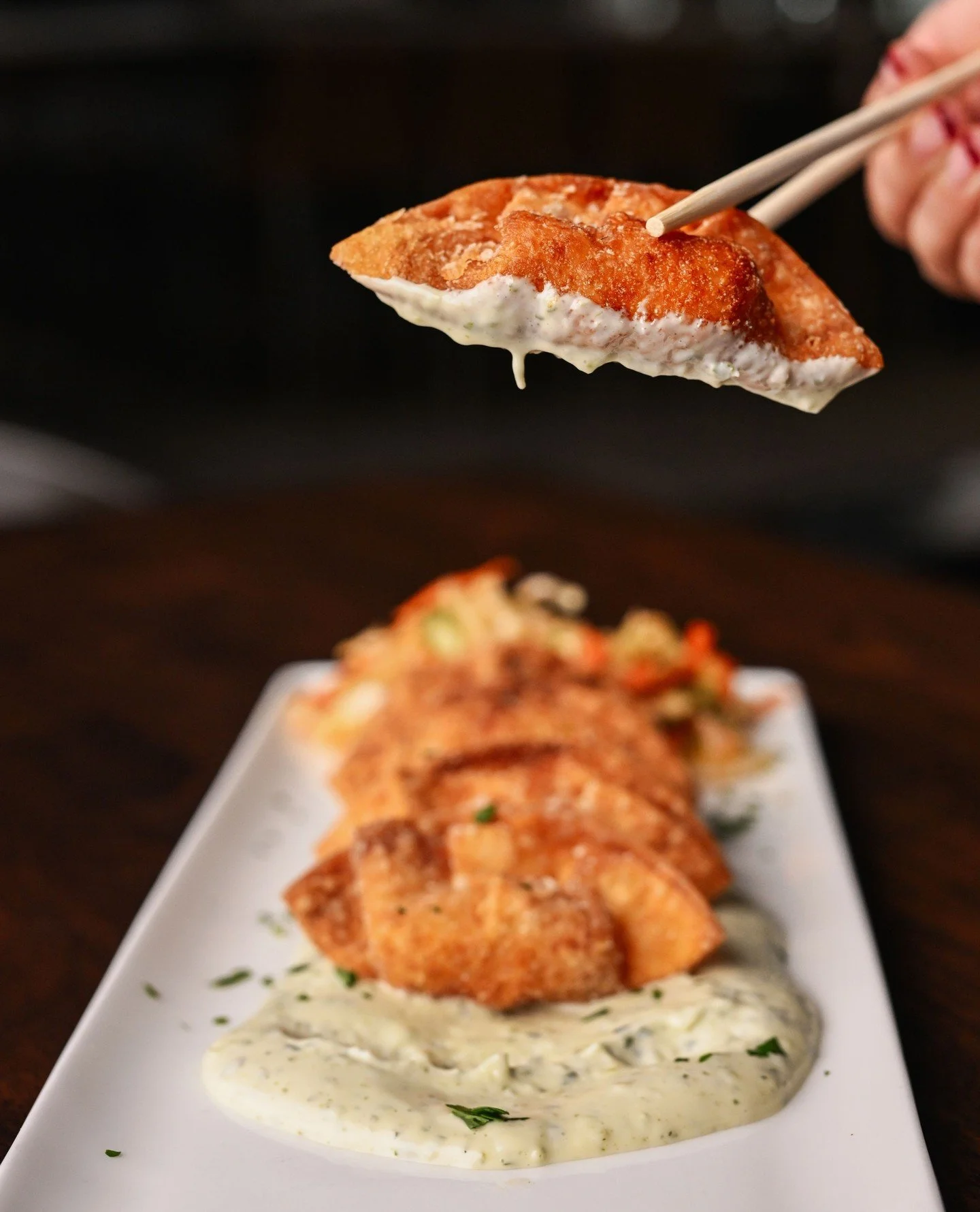 Dumplings, but make them Poynt-style! Our Chicken Lemongrass Dumplings are served with Meyer lemon aioli, Szechuan sauce, and a fresh Asian slaw that gives every bite a little extra kick. 🥟 ⁠
⁠
Perfect for sharing&hellip; or not. #GetToThePoynt