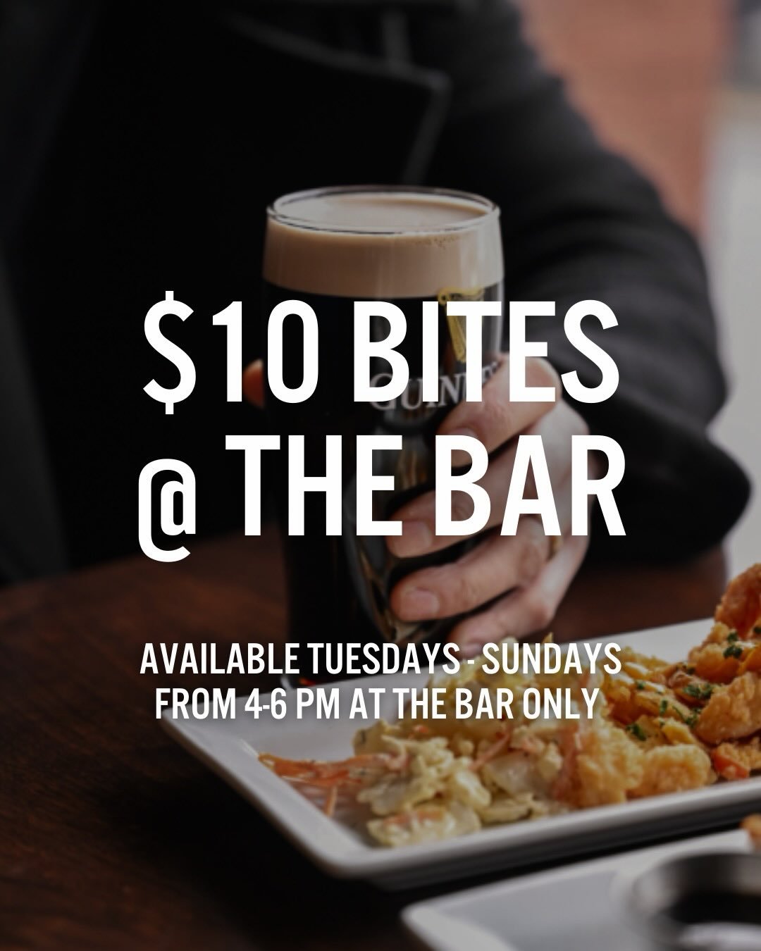 Happy hour, elevated 😋
$10 bites available at the bar every Tuesday through Sunday from 4&ndash;6 PM. Small plates, big flavors &mdash; don&rsquo;t miss out!