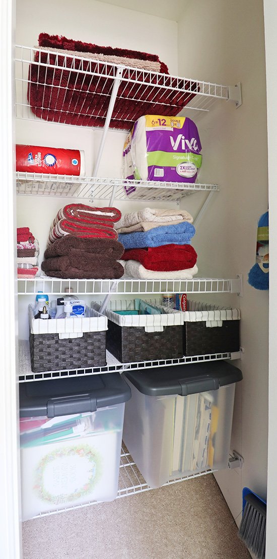Organized Linen Closet 