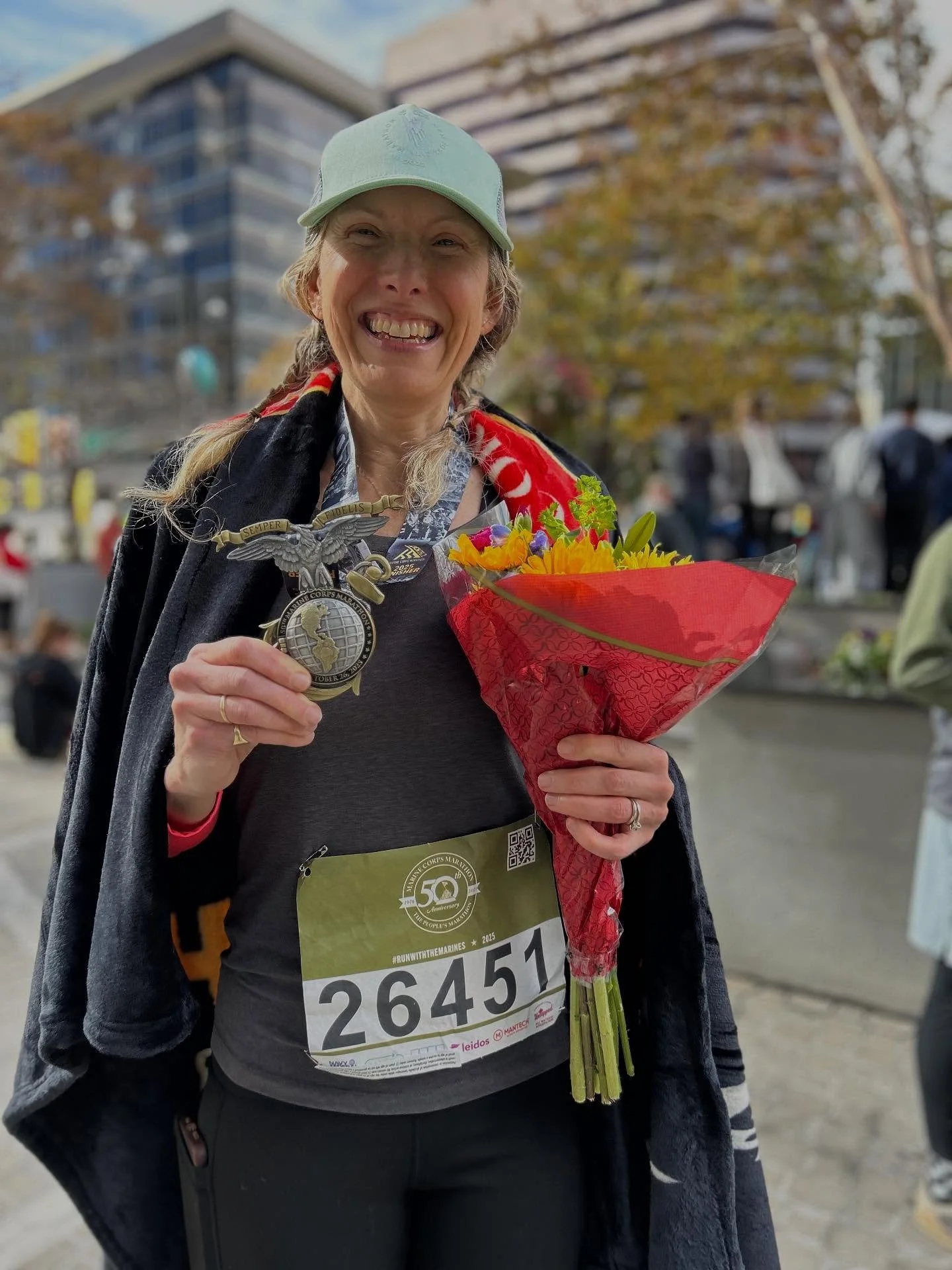 Here&rsquo;s me, happy to have finished the 50th annual Marine Corps Marathon this past weekend, Sunday Oct 26, in Washinton DC, a beautiful day for a race through the city with fantastic cheering crowds, running by national monuments with the brilli