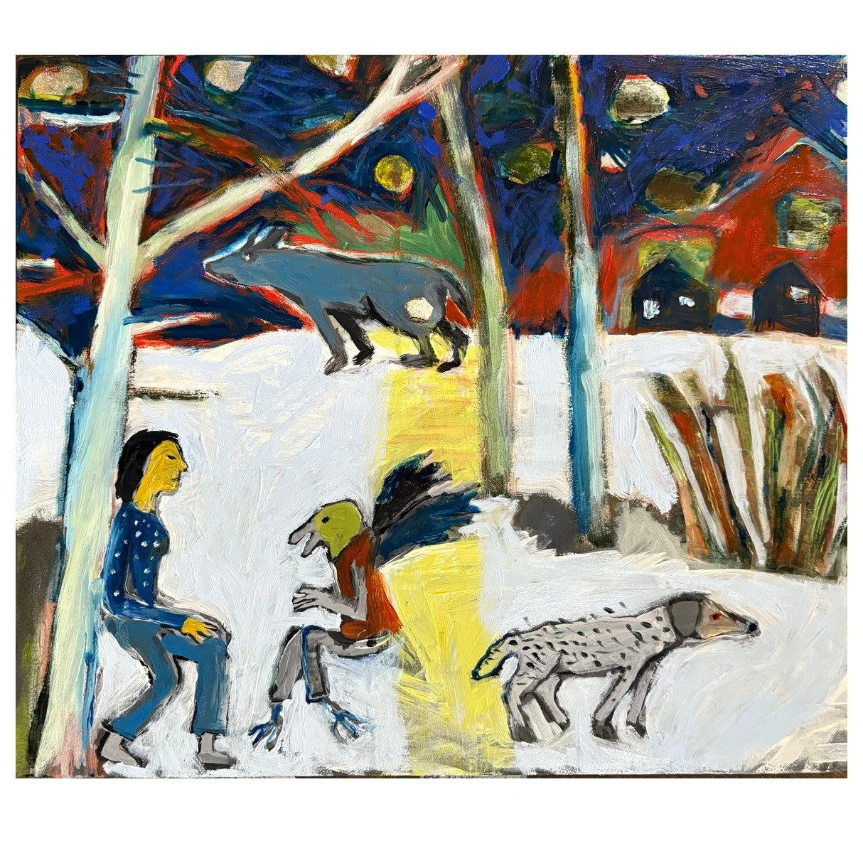 A new painting by Anna Dibble, @annadibble 'Tricky Conversation' - now part of Wunderkammer, our 2025 online exhibition: an online show and gathering of wonders, artworks shaped by attention, experimentation, and time spent in the studio - see what&r