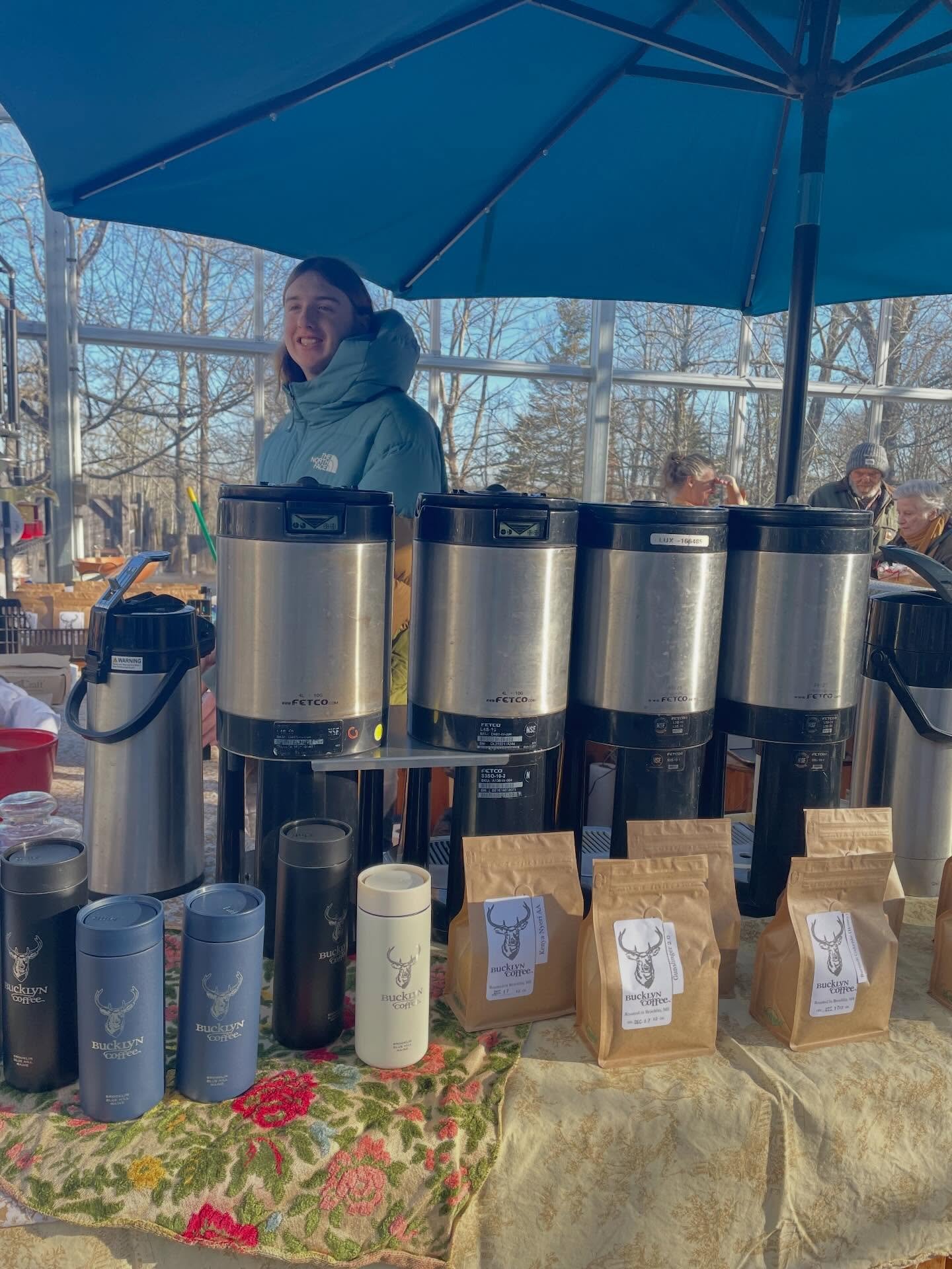 Winter Farmers Market! Bucky and I are here, slinging the @bucklyncoffee - Saturdays from 10 - 1pm in the Mainescape greenhouse! Music and all the vendors you love - Rainbow farm, Jackman maple syrup, Tinderhearth, Fountain Farm and Deer isle oysters