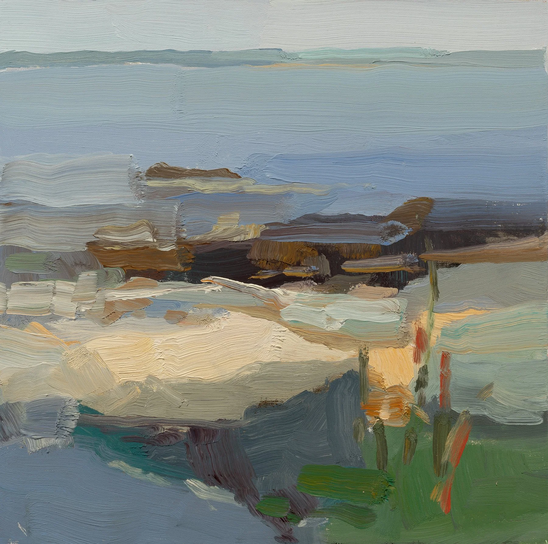 Low Tide Rocks in the Sun 12x12 oil on mounted linen 2025 $4200.jpg