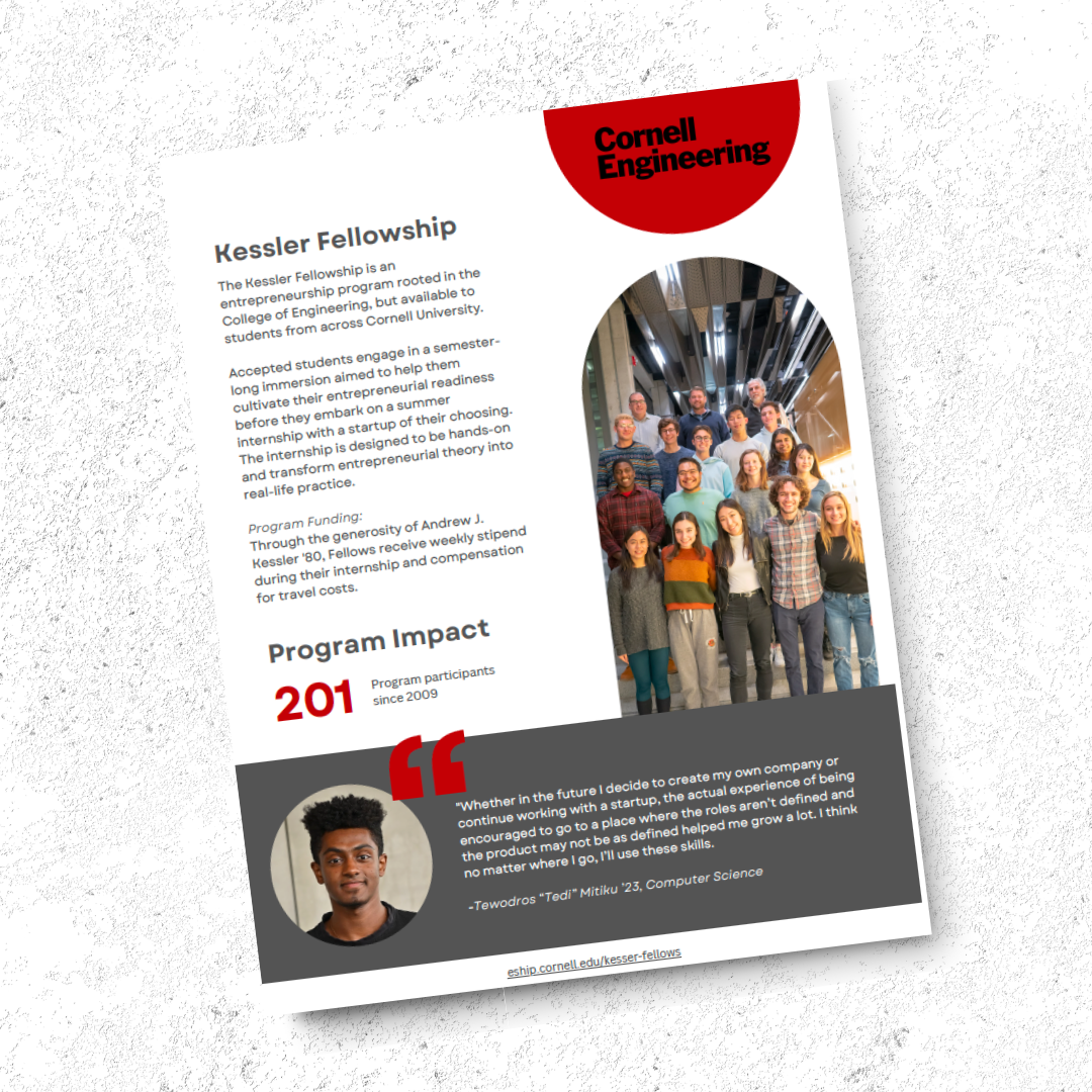 Kessler Fellowship One Page