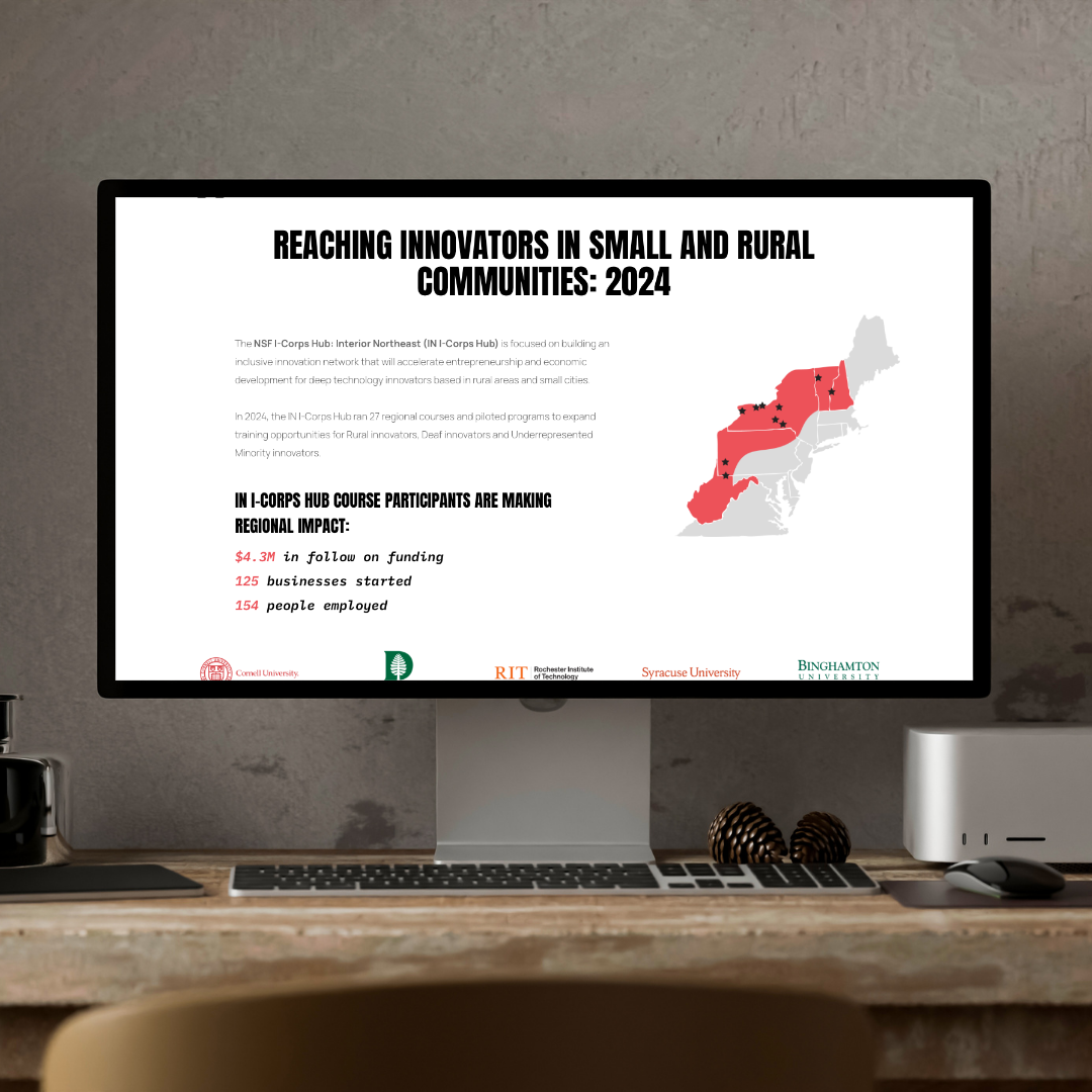 IN I-Corps Hub Digital Report - sourced and wrote the content, design was created by someone else. 