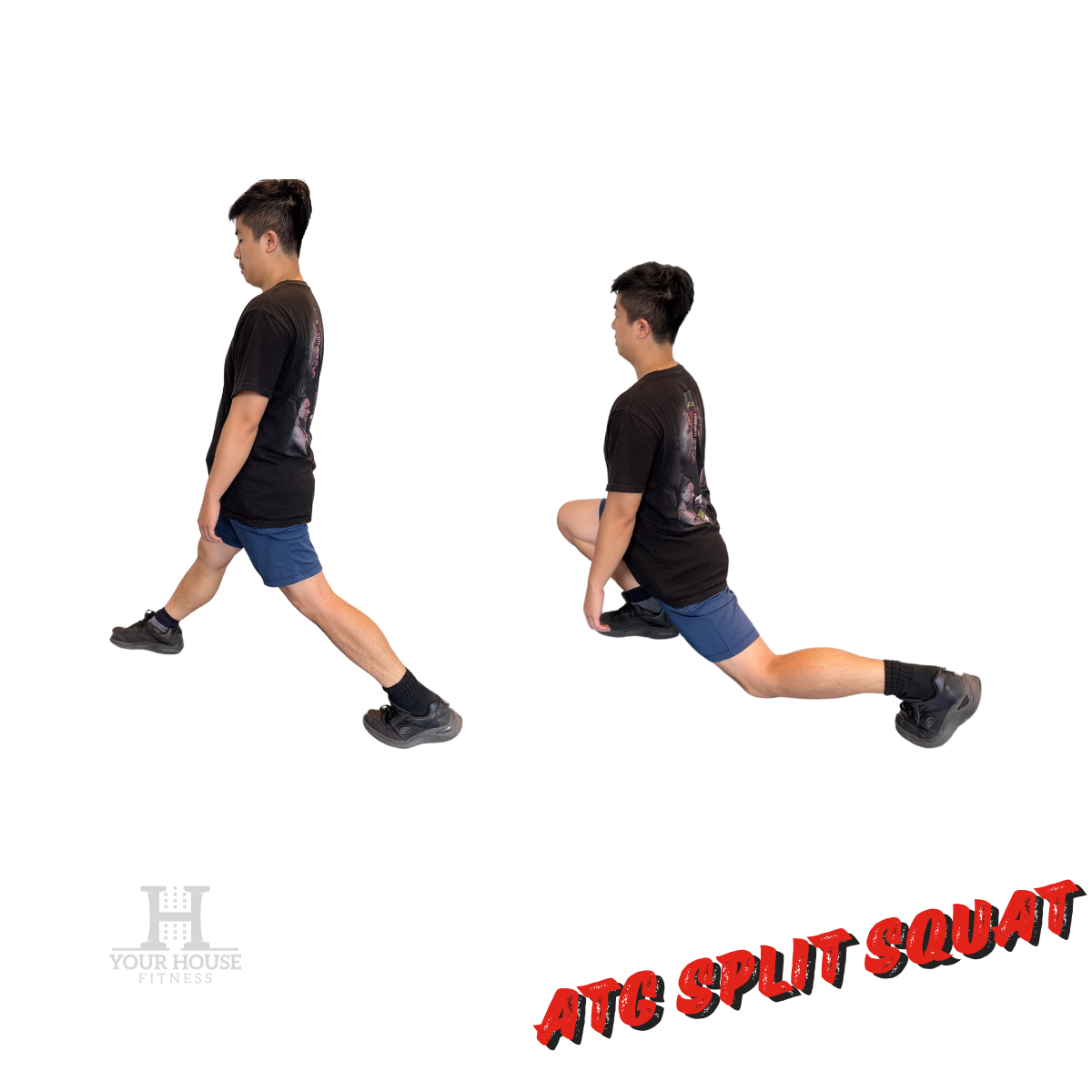 trainer performing the atg split squat