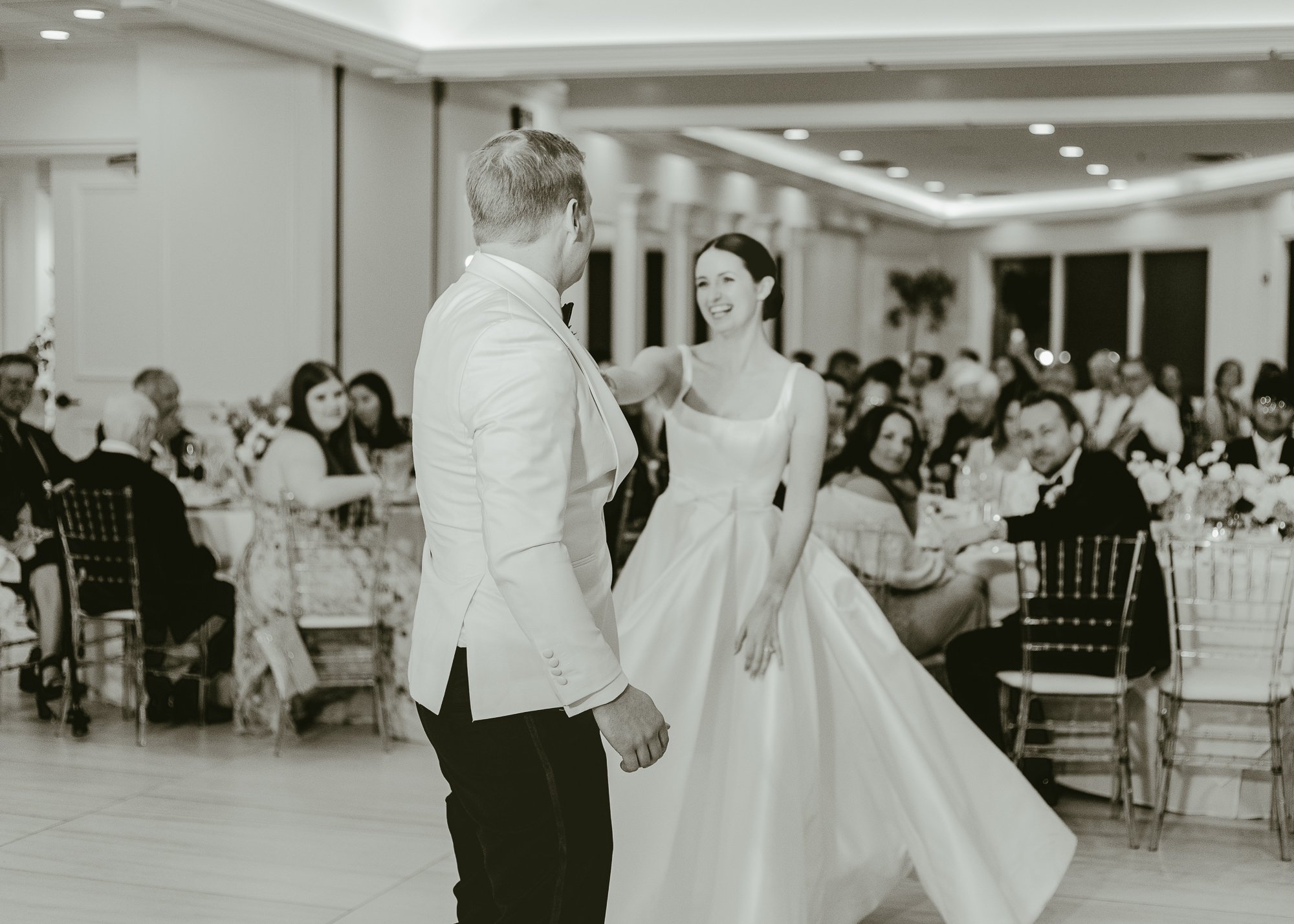 Sarah and Owen dancing at their Wedding reception at Aurora Italiana