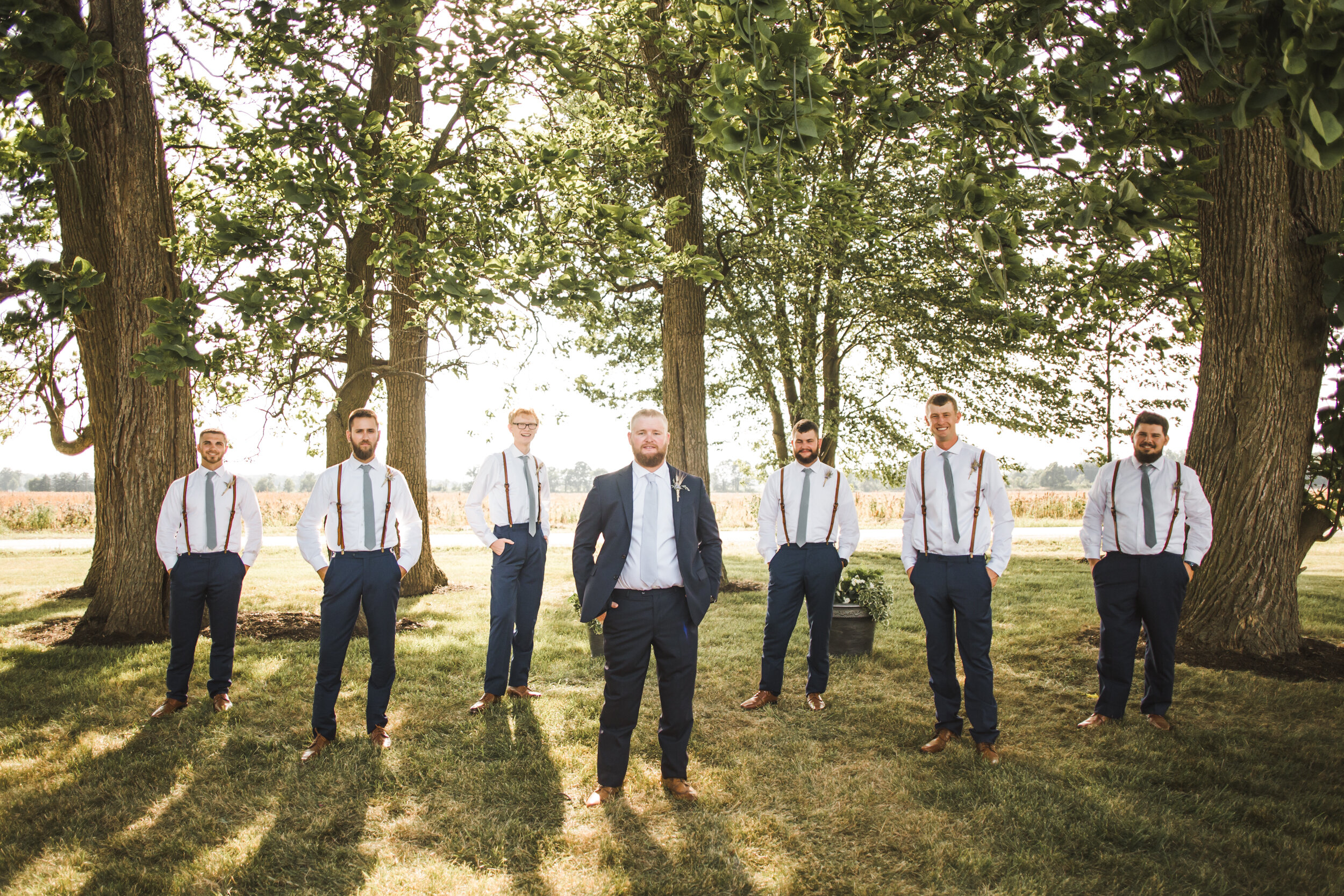 Blue Wedding Theme | Backyard Country Michigan Wedding | Milan Farm | Michigan Wedding Photographer | Blue Bridesmaid Dresses