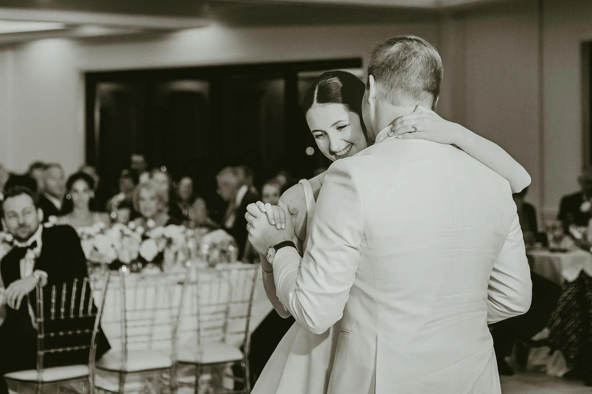 Sarah and Owen dancing at their Wedding reception at Aurora Italiana