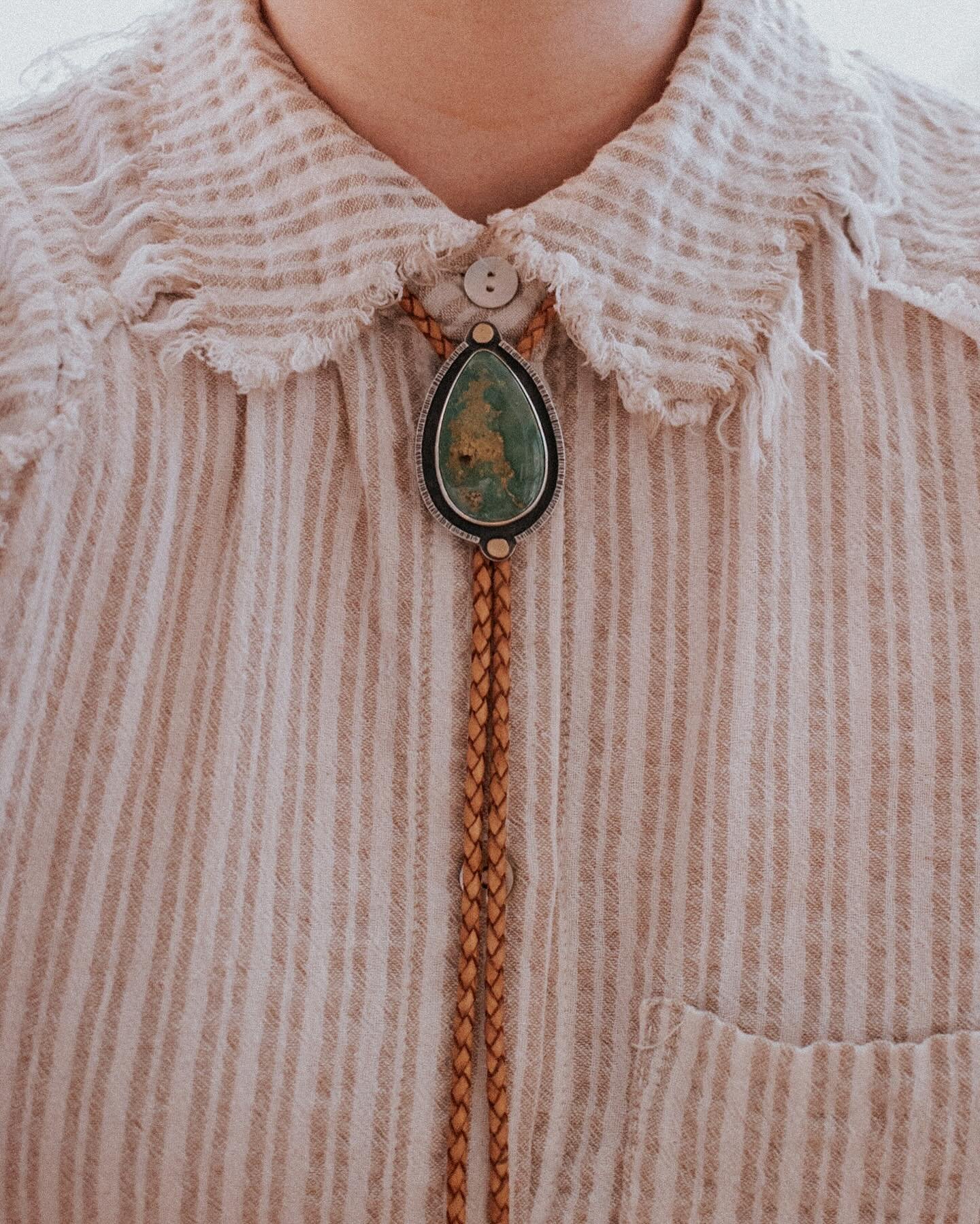 I promise I&rsquo;ll have more than bolo ties to share soon, but for now I&rsquo;ve got just the most gorgeous piece of turquoise for this simple stunner bolo to share ✨
Available now at @biome.slowcraft 
&bull;
&bull;
&bull;
&bull;
#opthandmade #sta