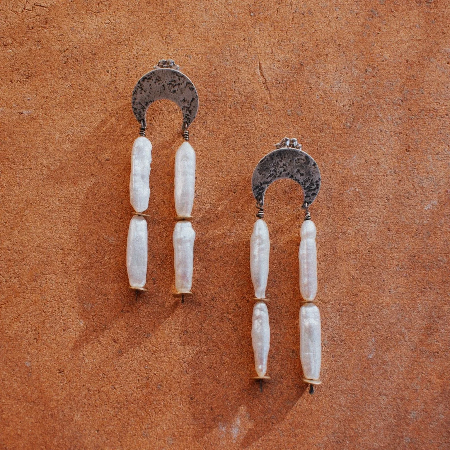 Pearl Portal Earrings - Silver