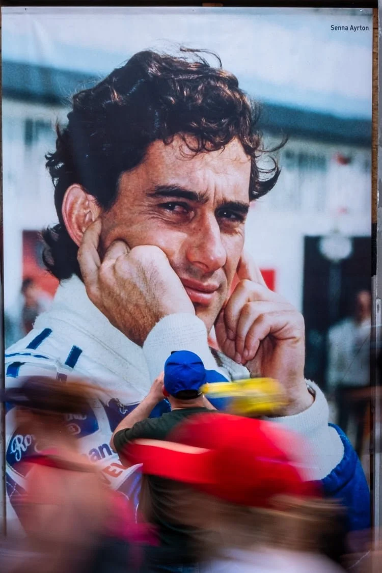 Ayrton Senna's poster on the Main Street, in Imola.