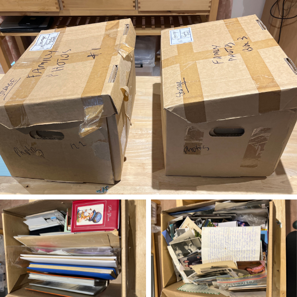 The two boxes as they arrived - unsorted, overflowing