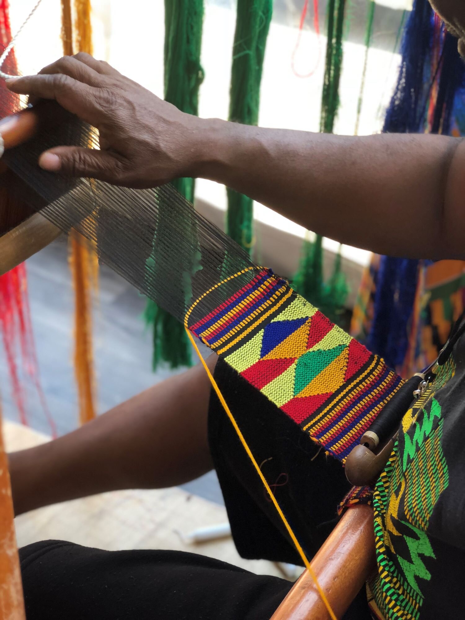 Old African Kente handwoven cloth Ghana Ashanti Art textile