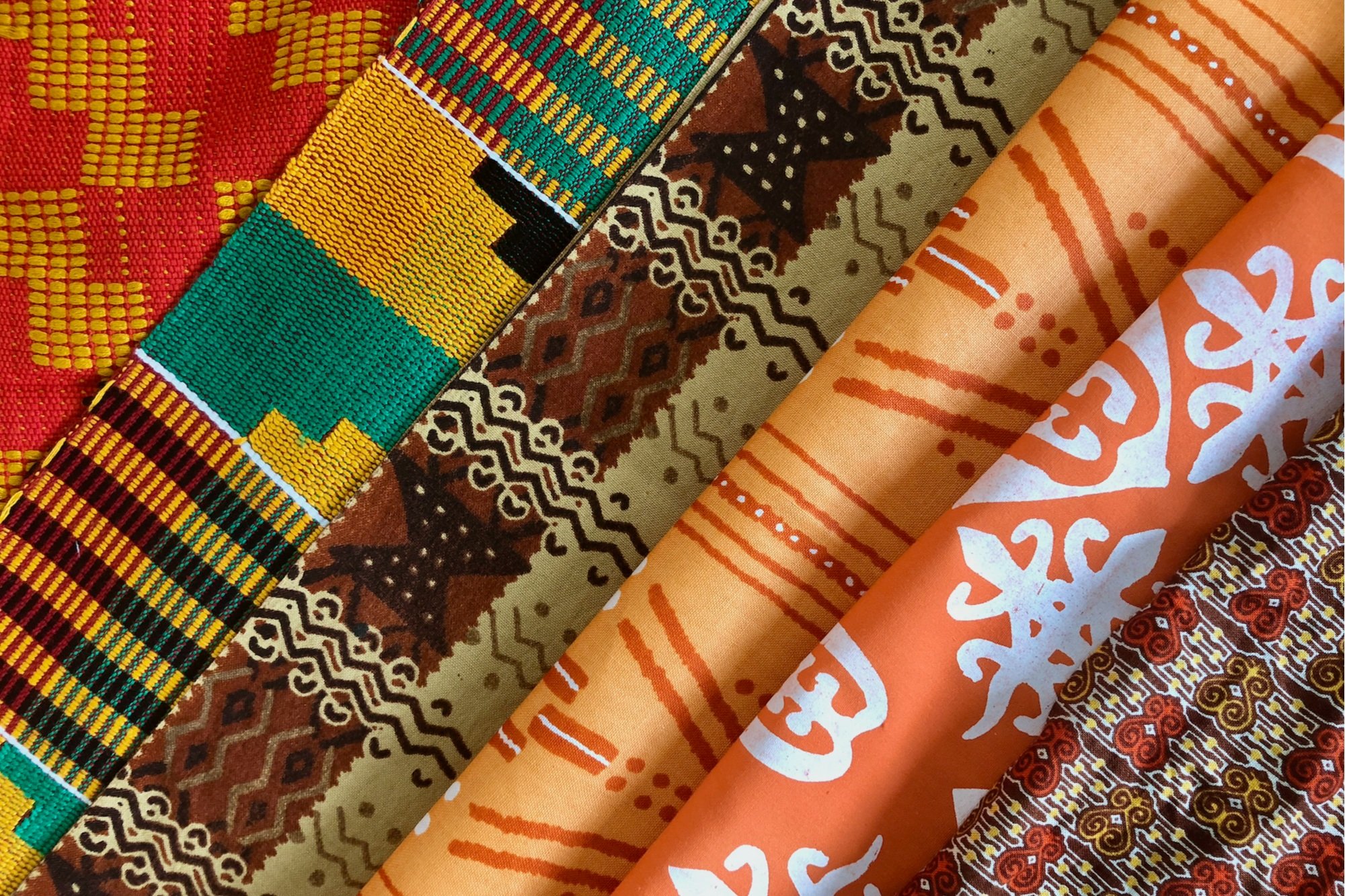 African Kente Fabric; Multi-color
