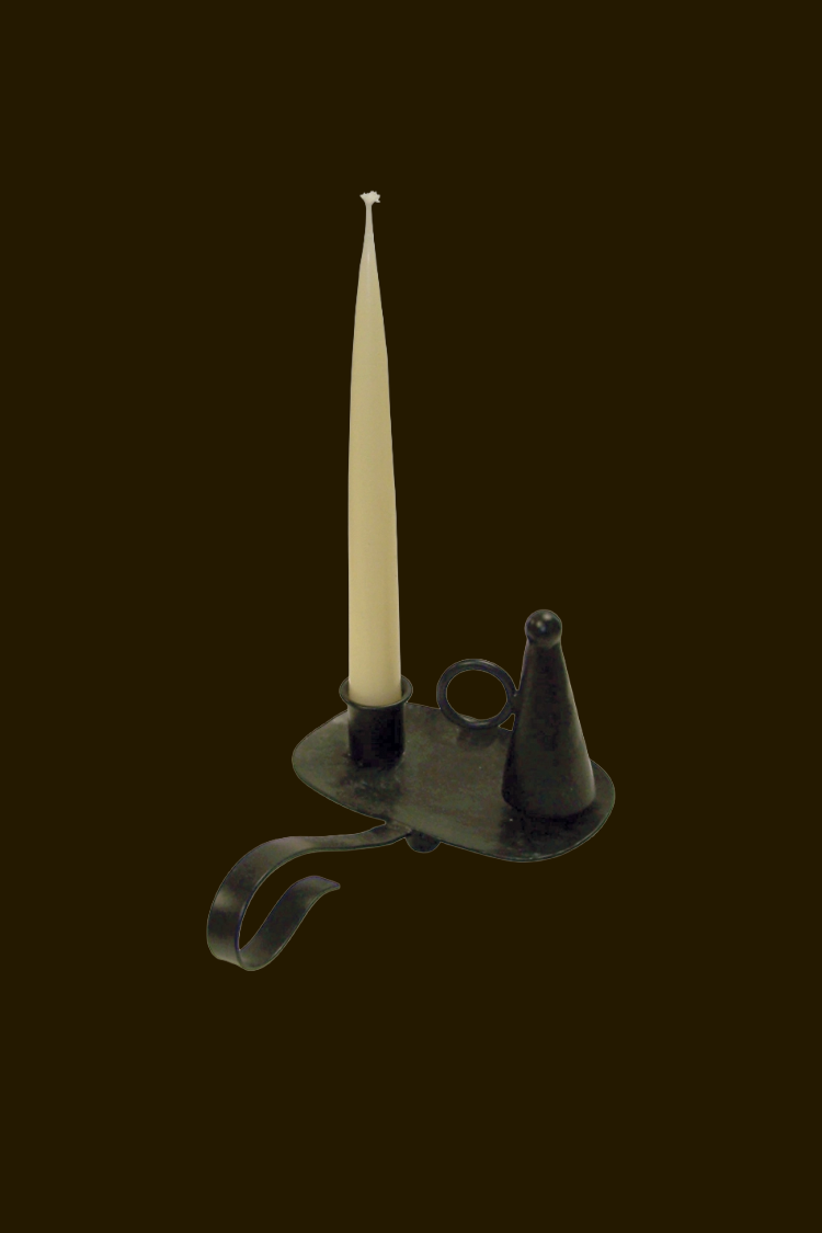 Black Iron Chamberstick With Snuffer