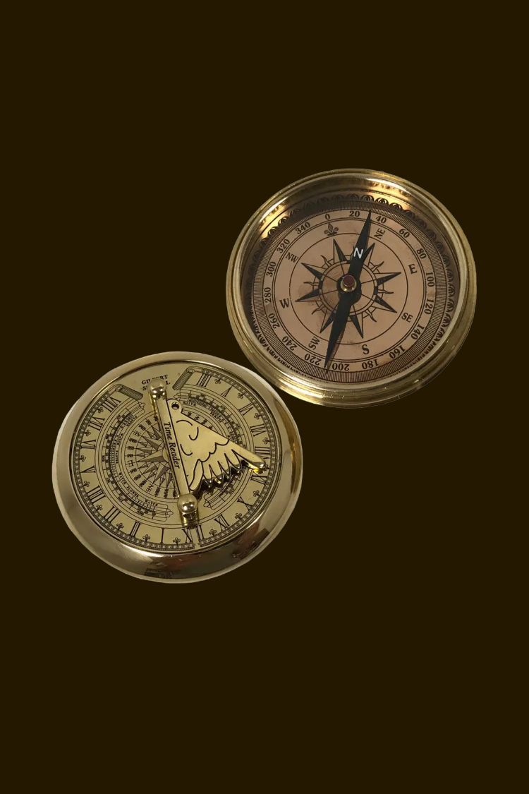 The Navigator’s Relic: A Brass Sundial Compass