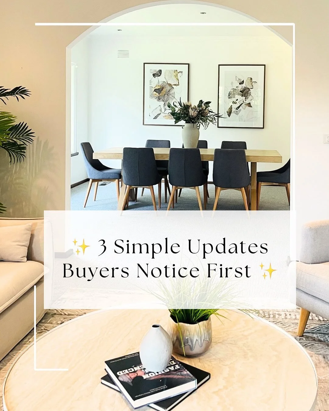 ✨ Small changes, big results ✨
When preparing your home for sale, buyers notice the little things that make a big first impression.

Here are 3 simple updates you can make right now:
1️⃣ Fresh paint in a light neutral tone
2️⃣ A clutter-free, welcomi