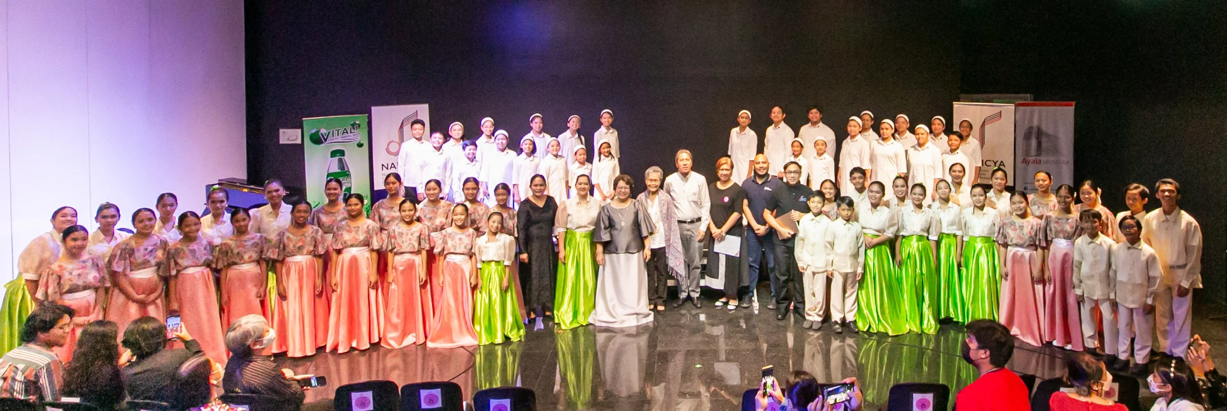 29 April 2023 - The UPCS' first post-pandemic concert, NAMCYA's "Gintong Pamana: Bata ang Bukas," held at the Ayala Museum together with the Loboc Children's Choir and Balon Dagupan Children's Choir.