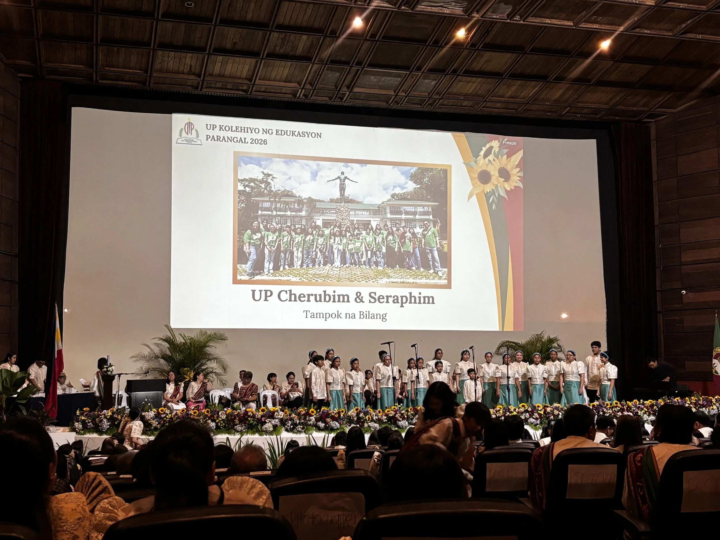 02 July 2026 - The UPCS performing special numbers at the U.P. College of Education Parangal 2026, held at the U.P. Film Center.