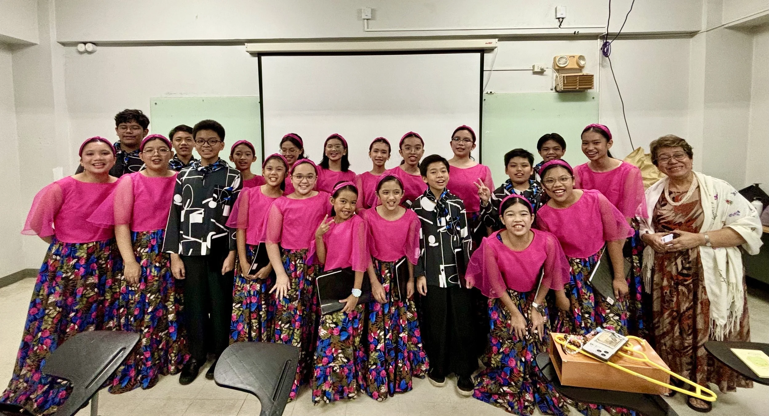 20 September 2024 - The UPCS performing at "Doxa to Theo," Victor Gregory D. Cahapay's first choral conducting recital held at the David M. Consunji Theater, UP Diliman featuring works by Adonay, Abelardo, San Pedro, Feliciano, Cayabyab, Toledo, and 