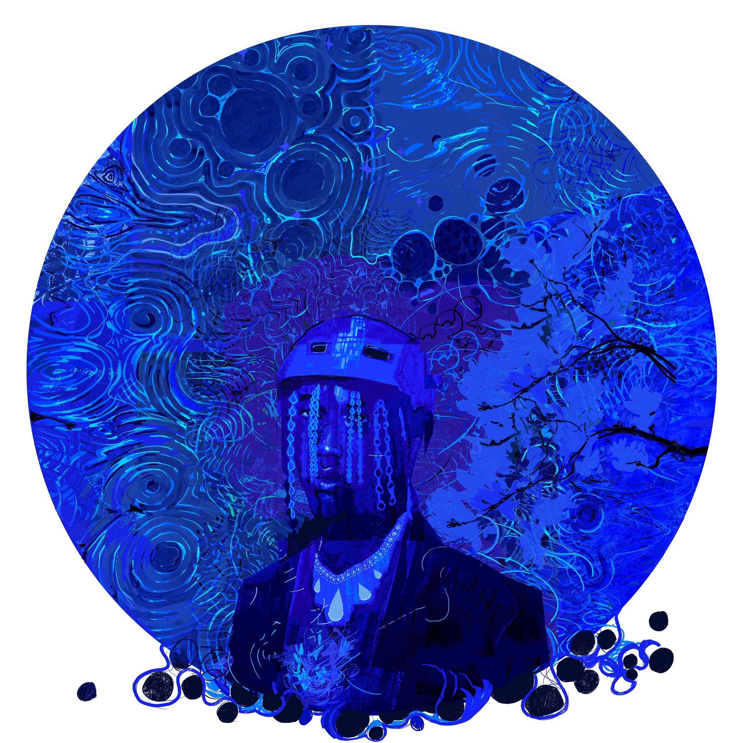 Biking in the Rain :( 18 x 18 in. (Digital) 2022
