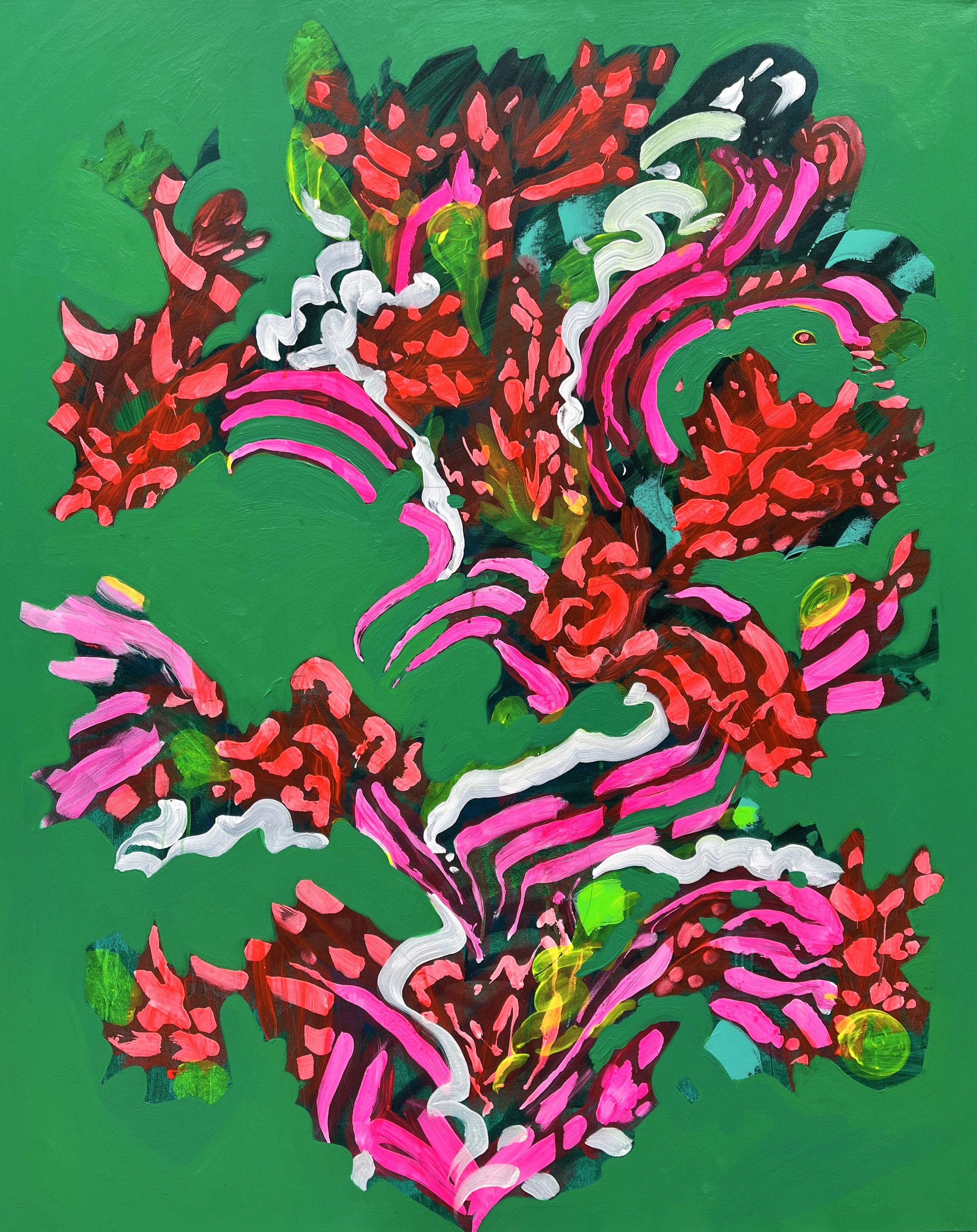 Karkade and Mint 5 x 4 ft. (Acrylic on Canvas) 2025