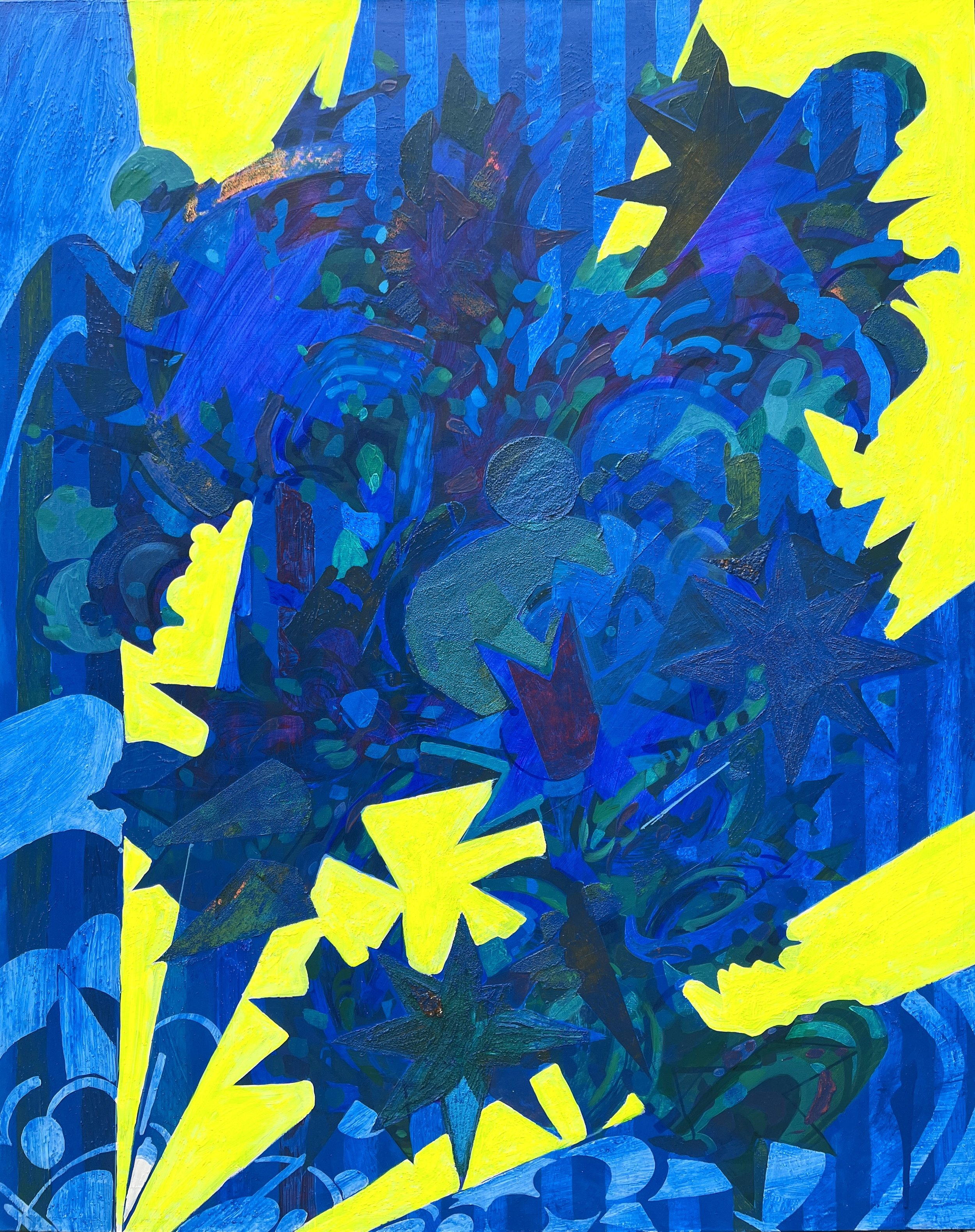 Blueberry Rhubarb 5 x 4 ft. (Acrylic on Canvas) 2025