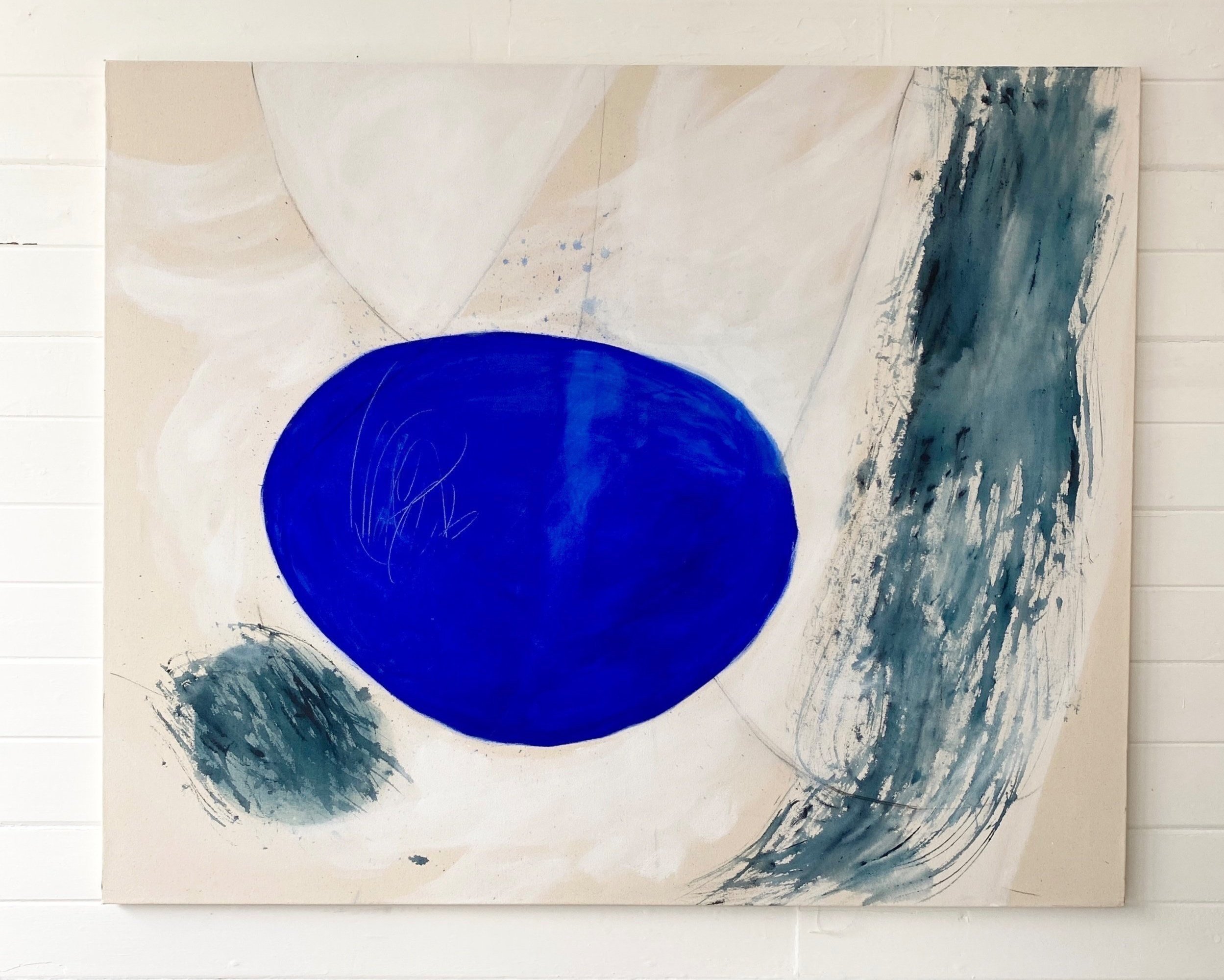 BLUE OVAL, ACRYLIC ON CANVAS, 112 X 138 CM, 2023