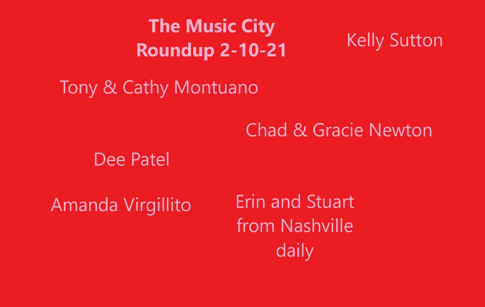 Music City Roundup- Dee Patel, Tony and Cathy Montuano, Chad and Gracie Newton, Erin and Stuart from XPLR Nashville