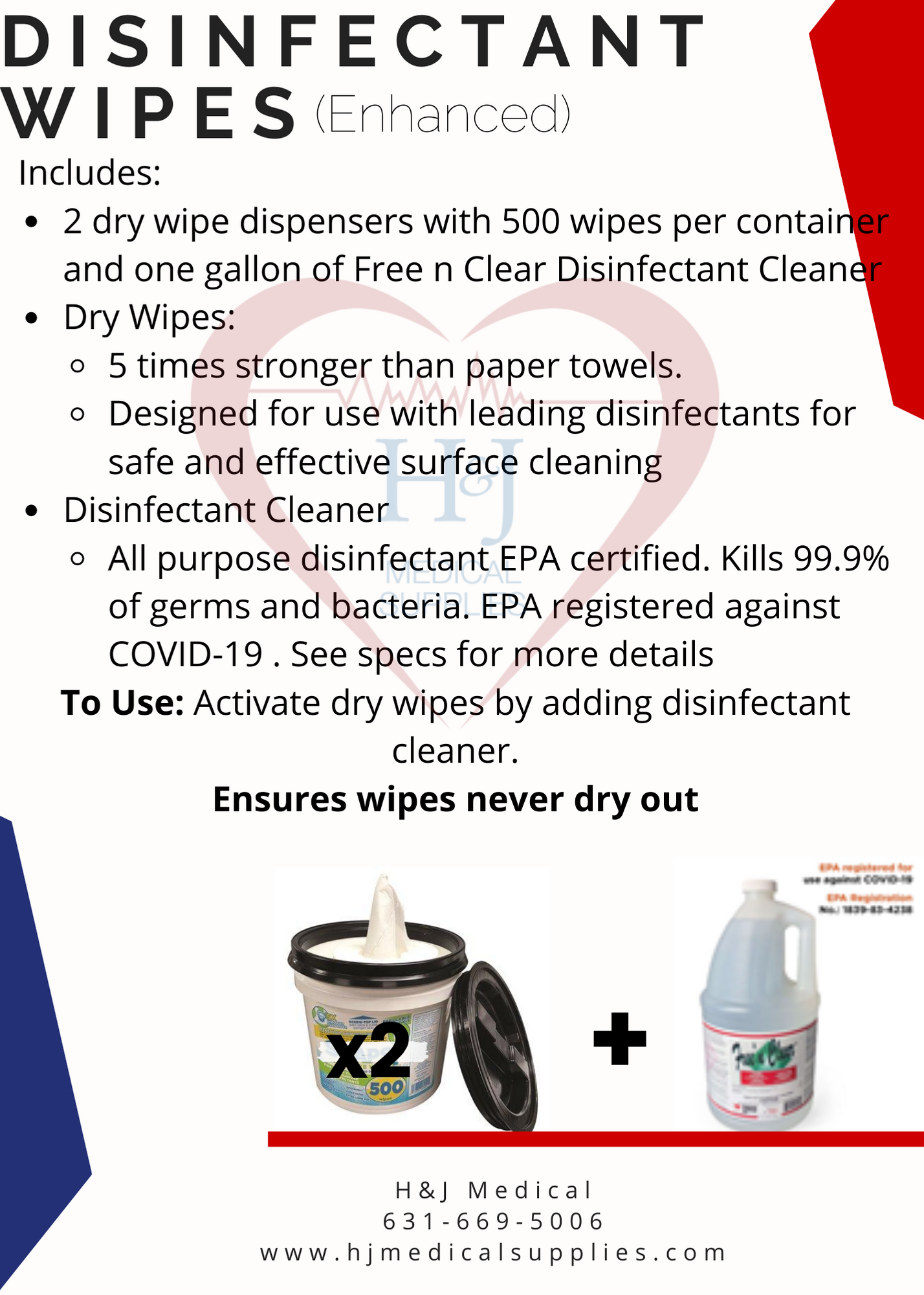 DISINFECTANT WIPES (Enhanced) KIT — H&J Medical Supplies